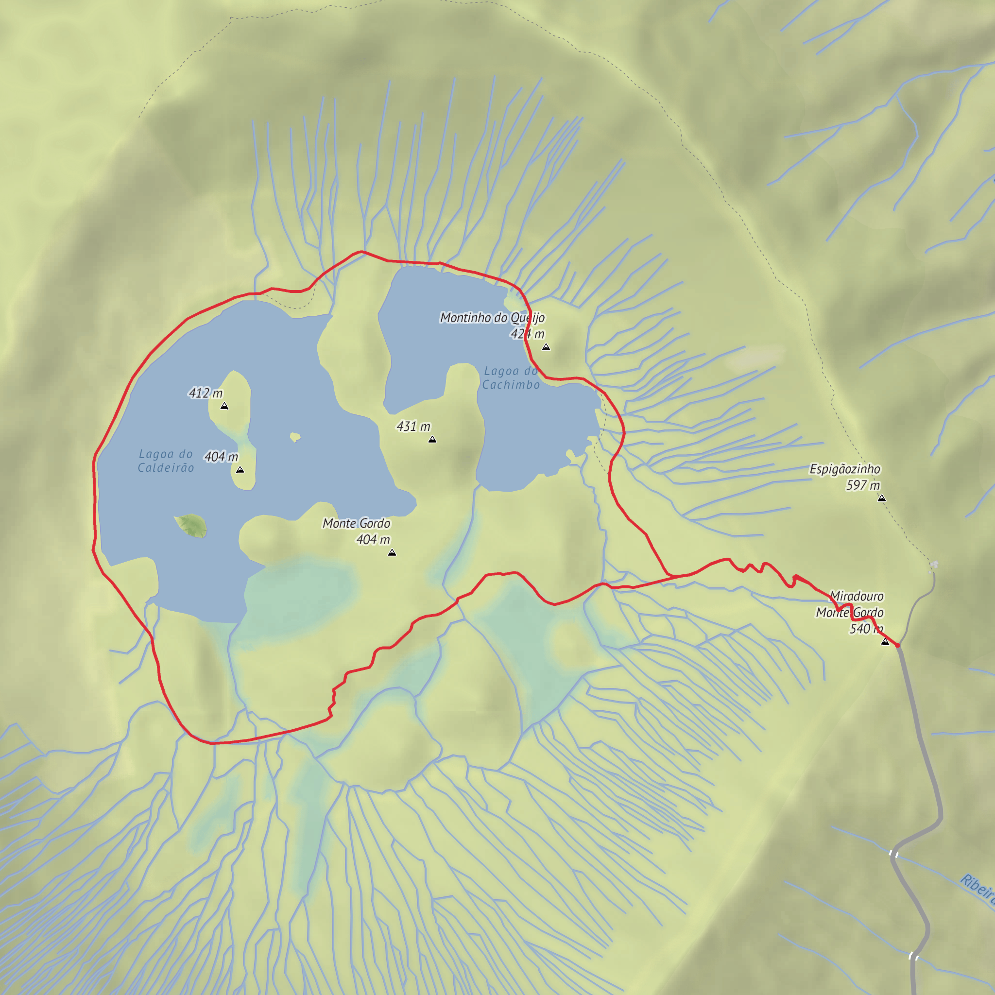 Lagoa do Caldeirão and Montinho dod Queijo Loop mobile static map