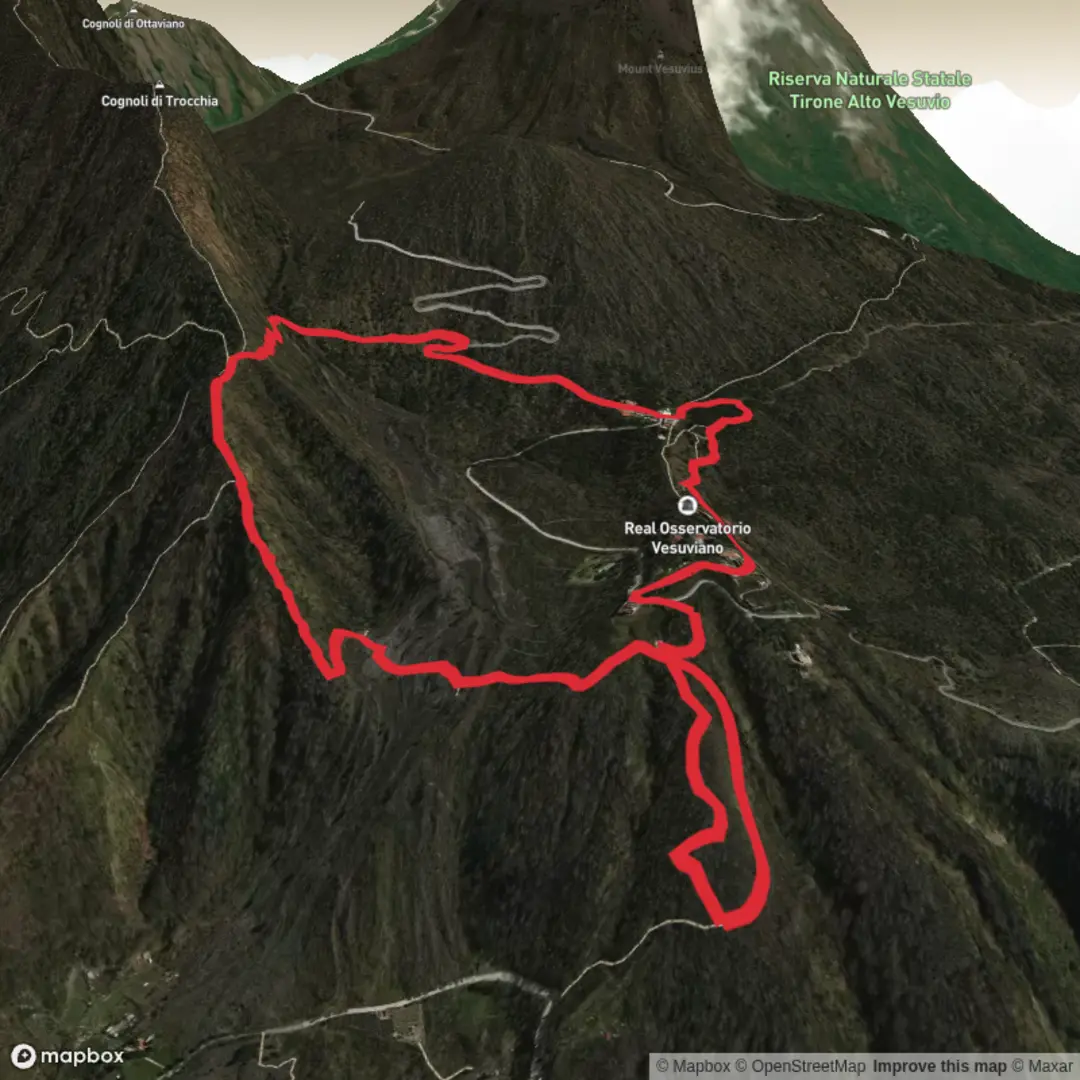 An image depicting the trail Vesuvius National Park - Jun 5 and its surrounding area.