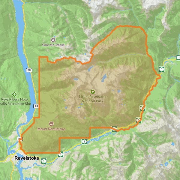 Mount Revelstoke National Park of Canada mobile static map