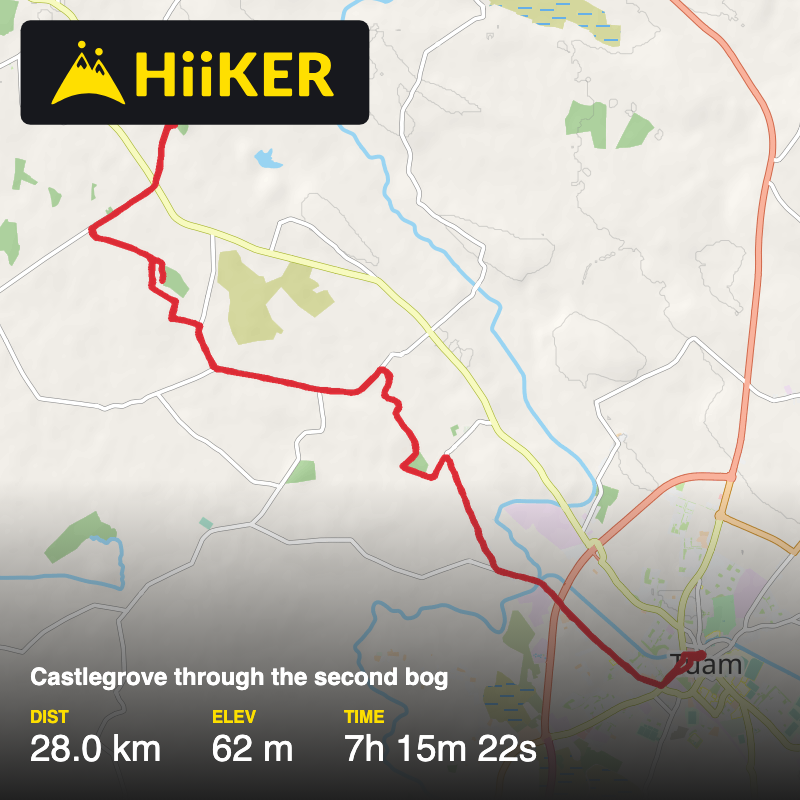 A map preview of the recording Castlegrove through the second bog.