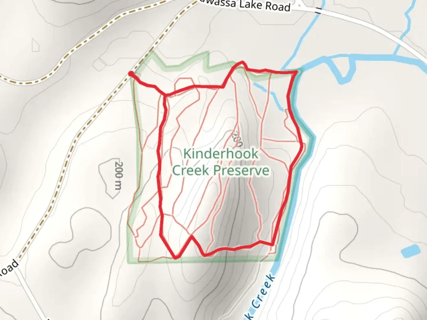 An image depicting the trail Kinderhook Creek Loop and its surrounding area.