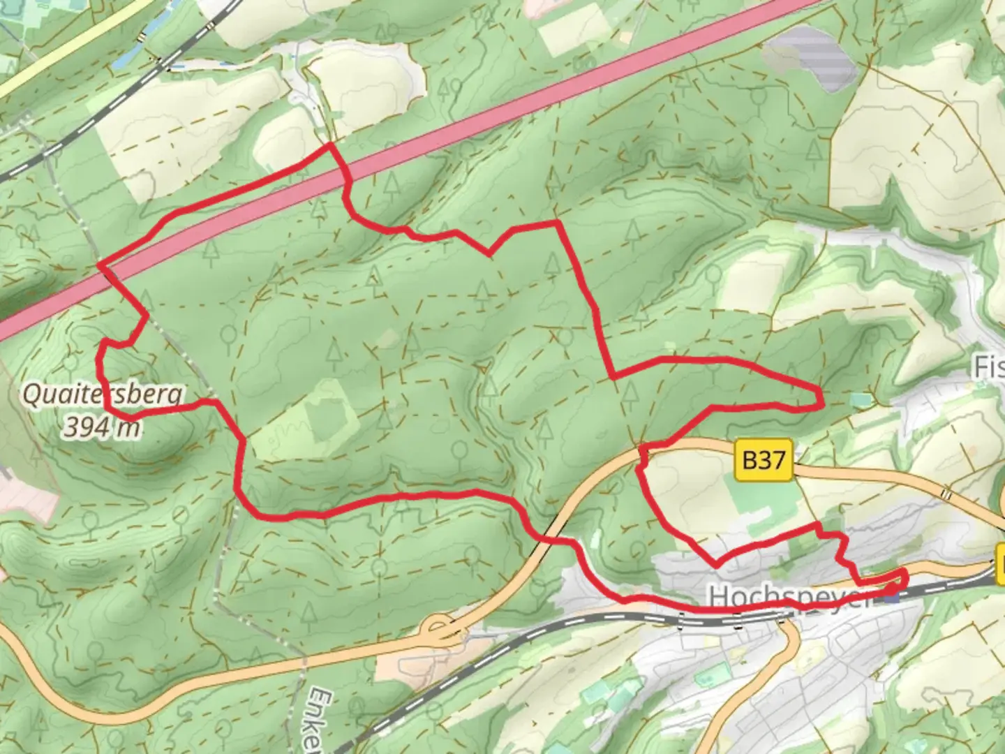 An image depicting the trail Moenchsweg 1 and its surrounding area.