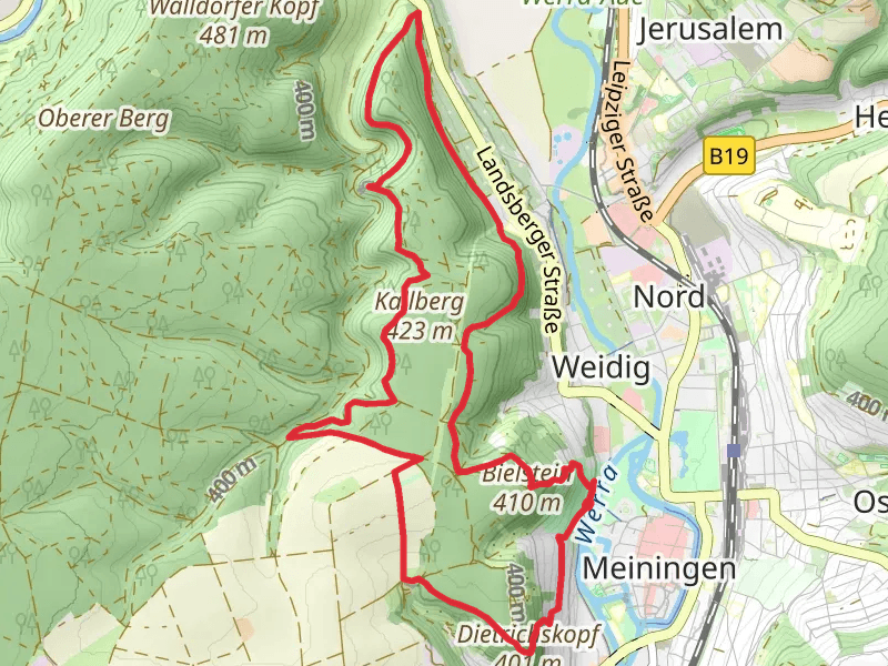 Diwzhaeuschen, Bielstein and Henriettenplatz Loop