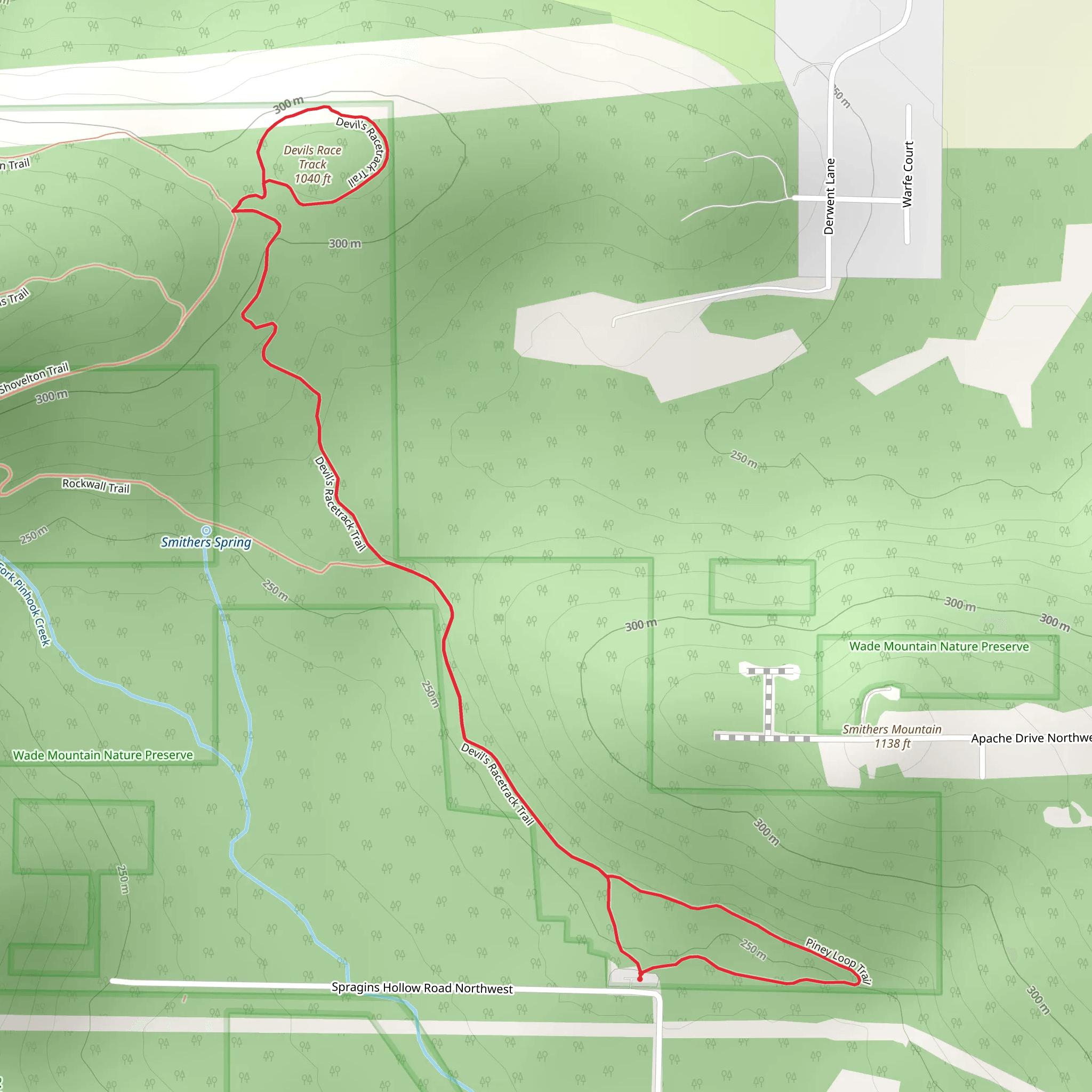 Devil's Racetrack and Piney Loop Trail mobile static map