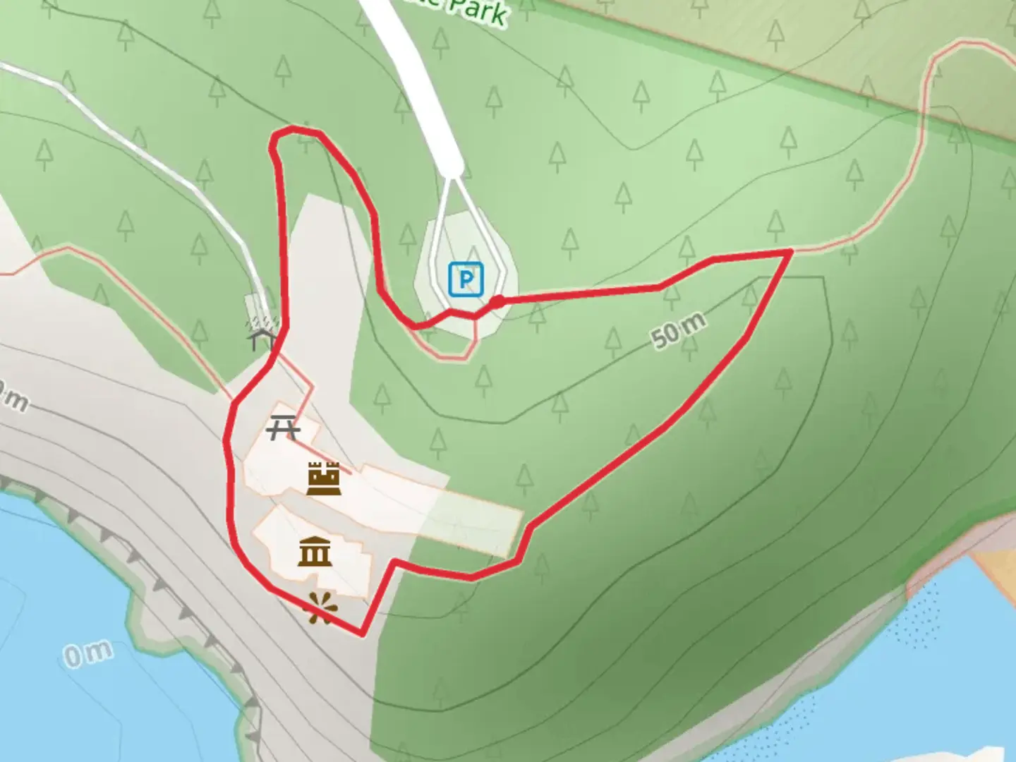 An image depicting the trail Coast Guard Road Loop and its surrounding area.