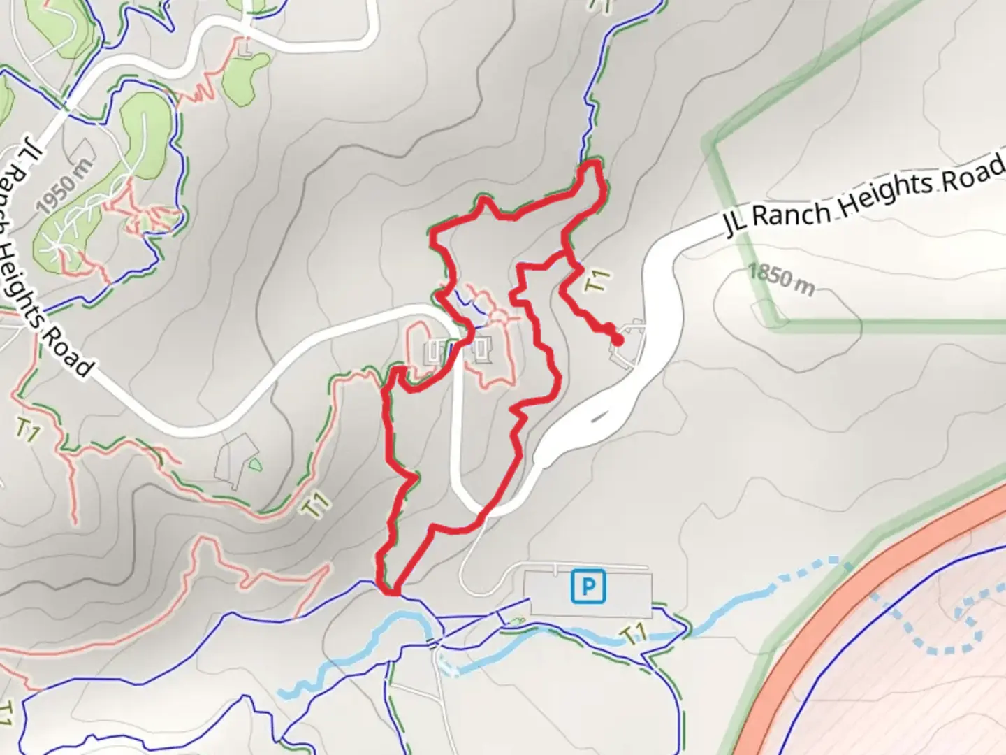 An image depicting the trail Coyote Run Loop and its surrounding area.