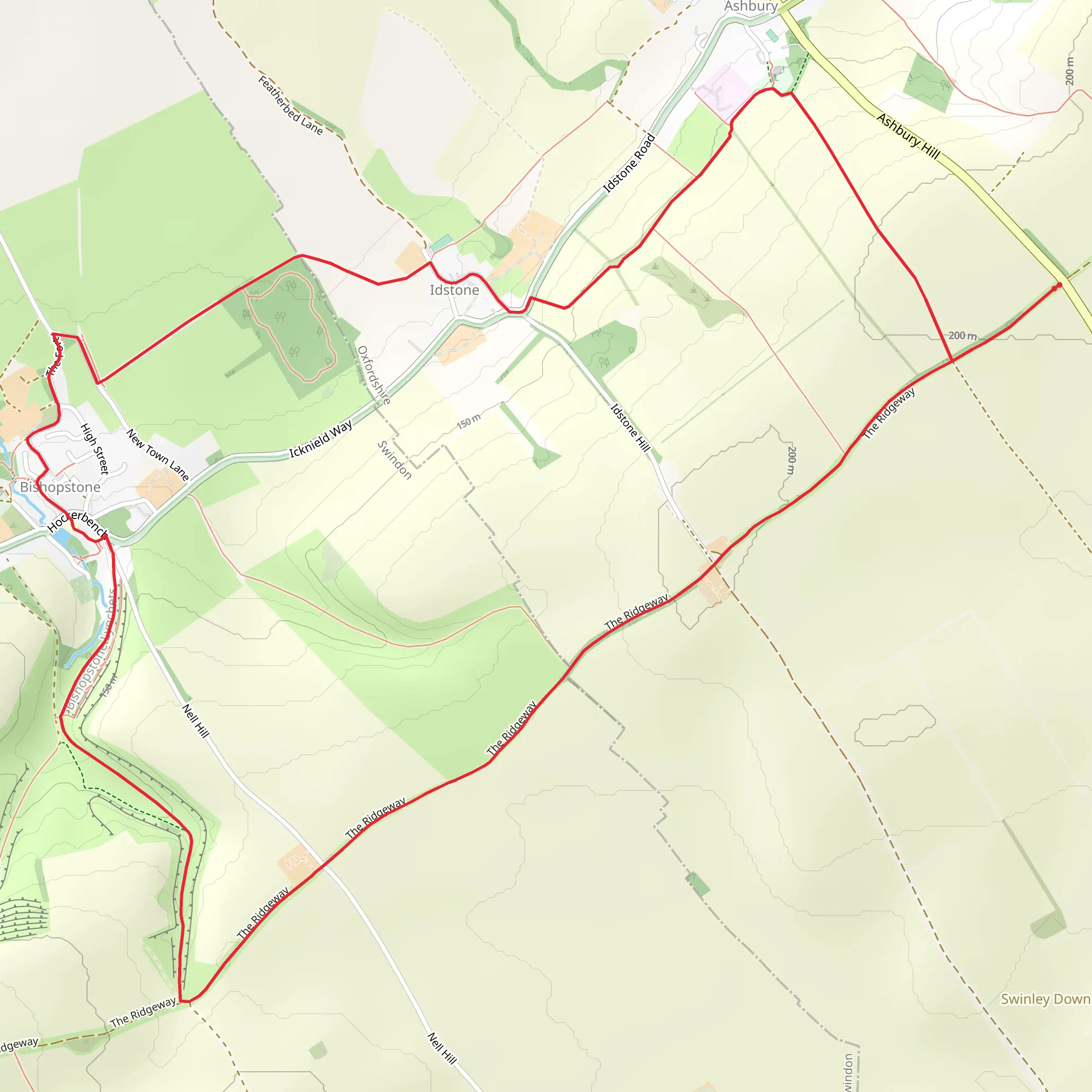 Idstone and Bishopstone Loop Walk mobile static map