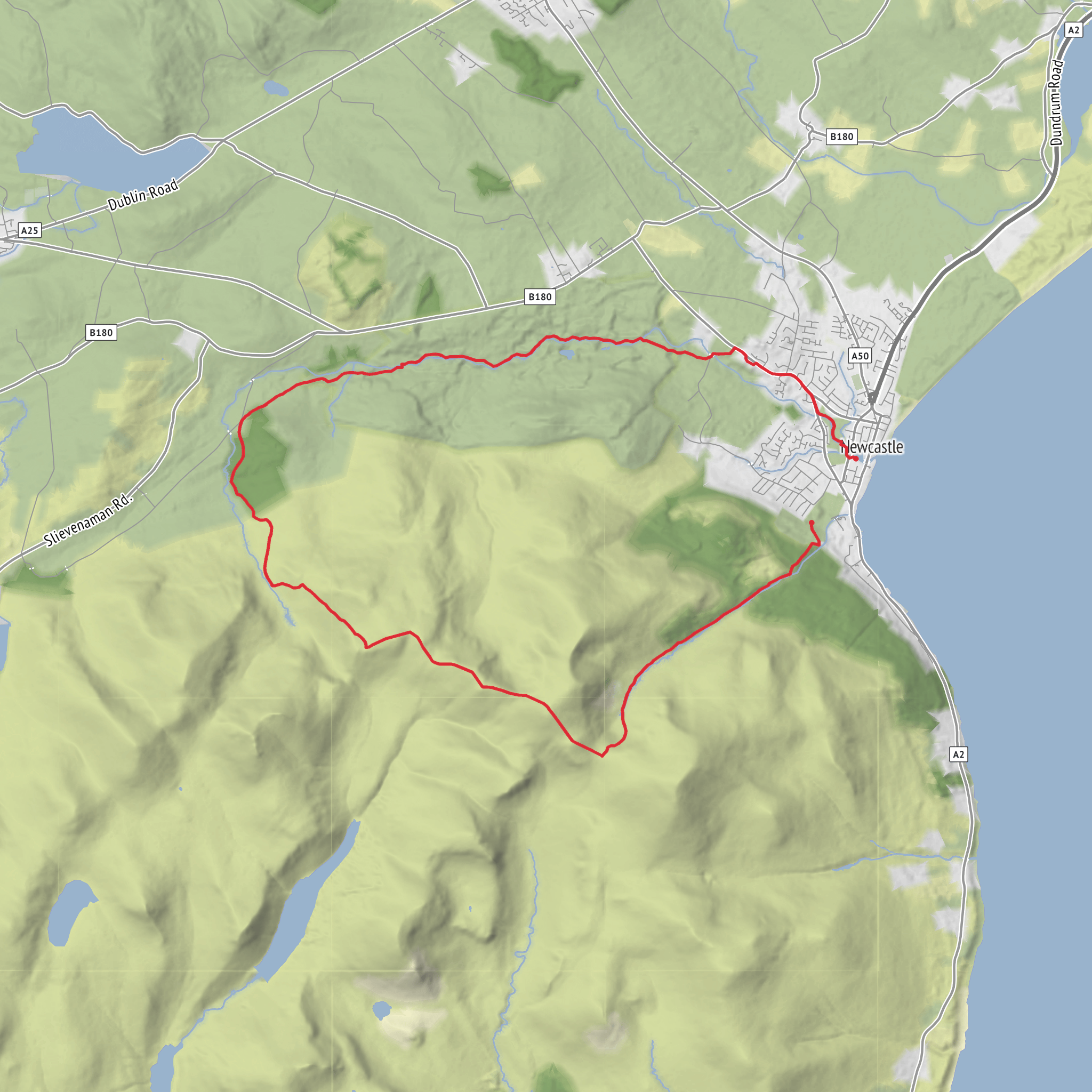 Slieve naglogh, Slieve corragh and Slieve Commedagh mobile static map
