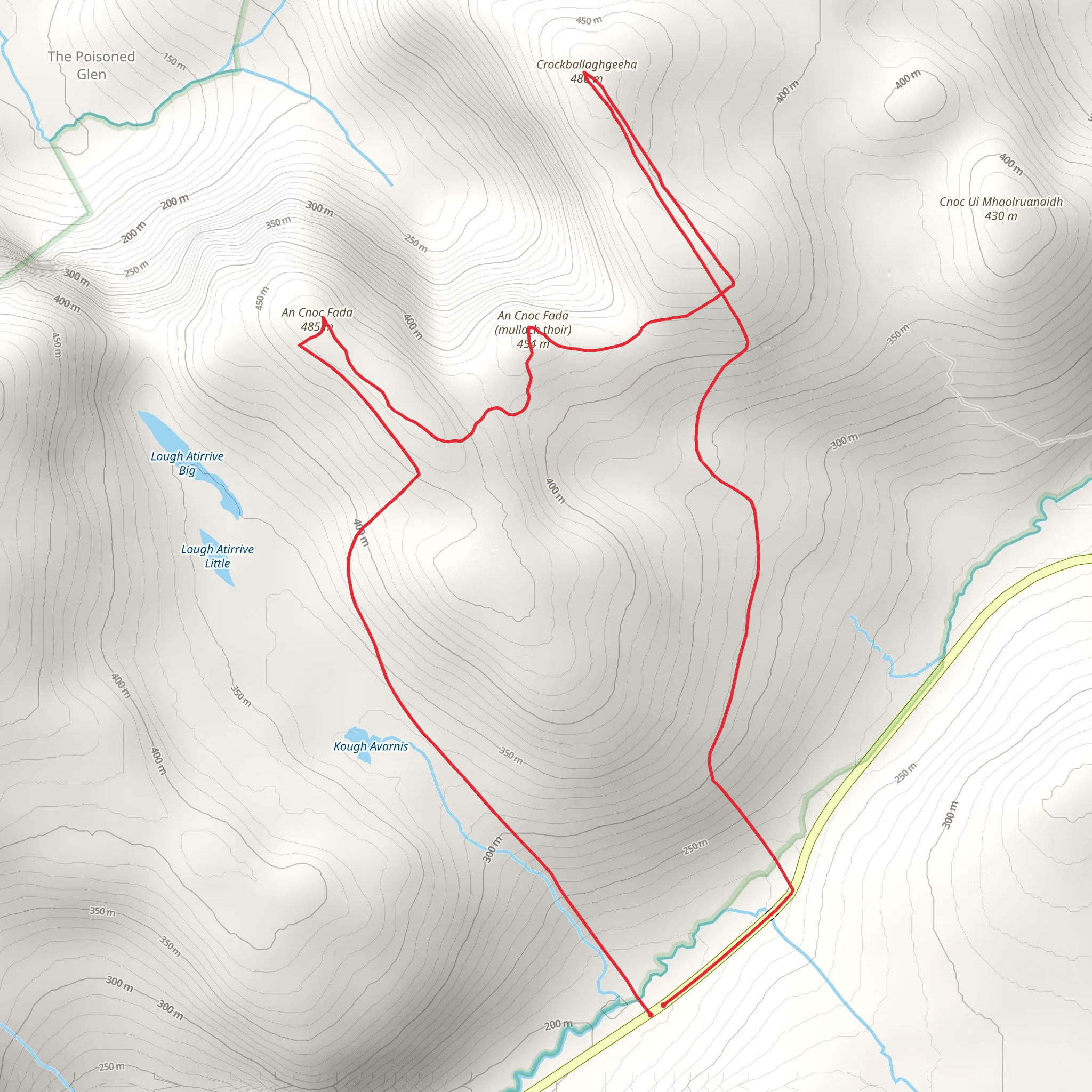 An Cnoc Fada and Crockballaghgeeha Loop mobile static map