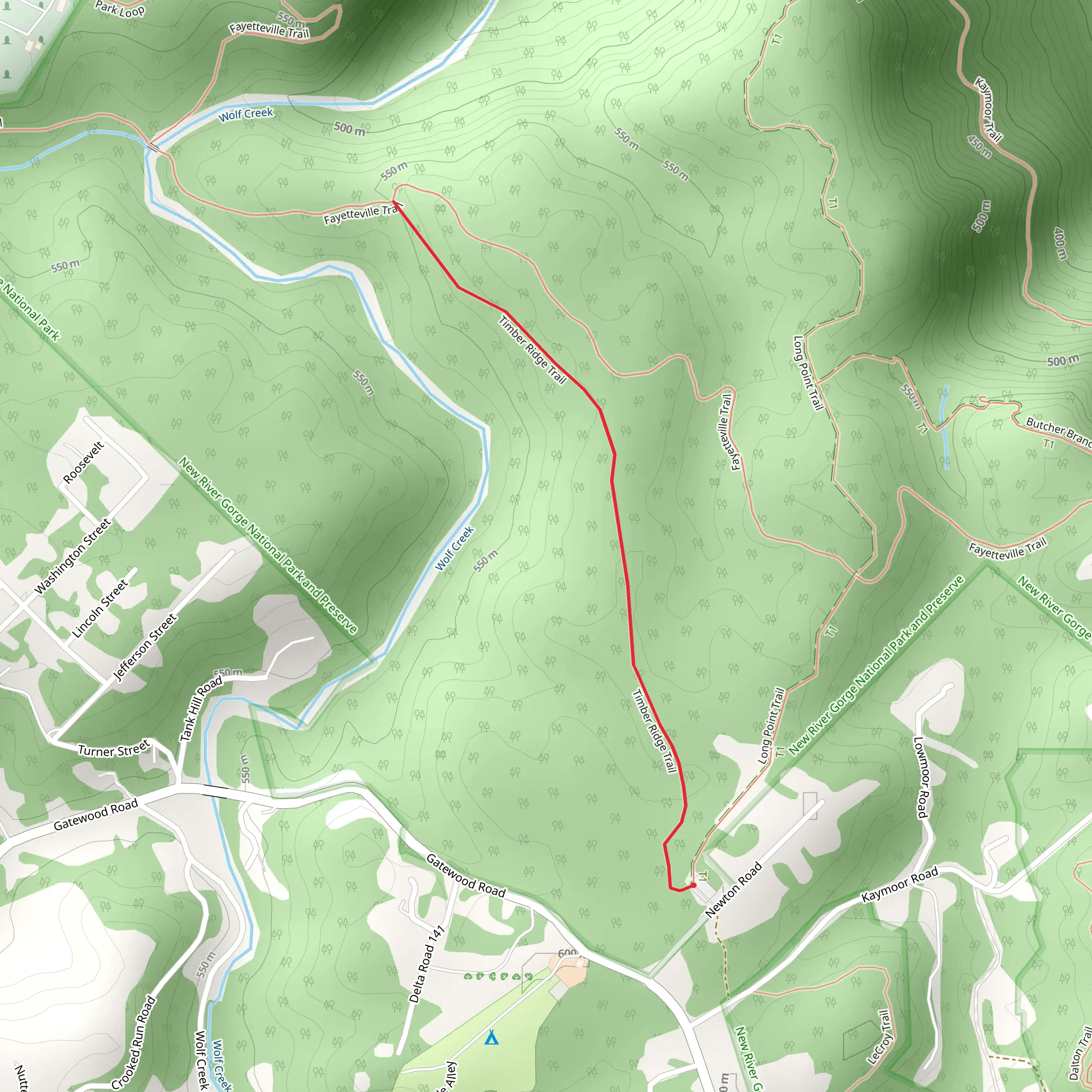 Timber Ridge Trail mobile static map