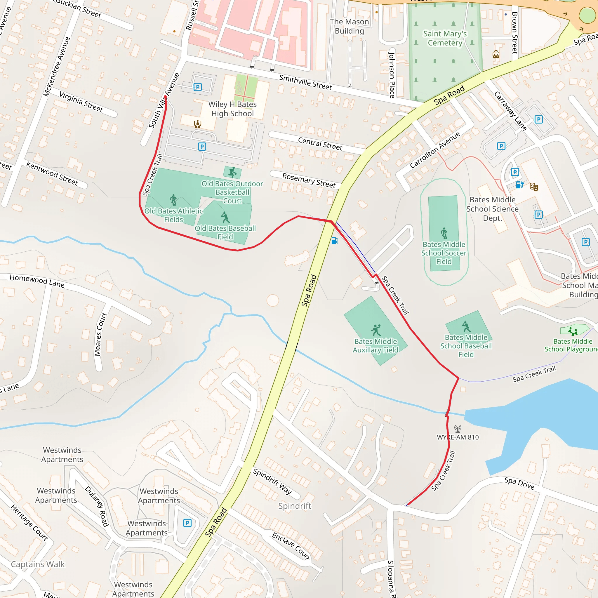 Spa Creek Trail mobile static map