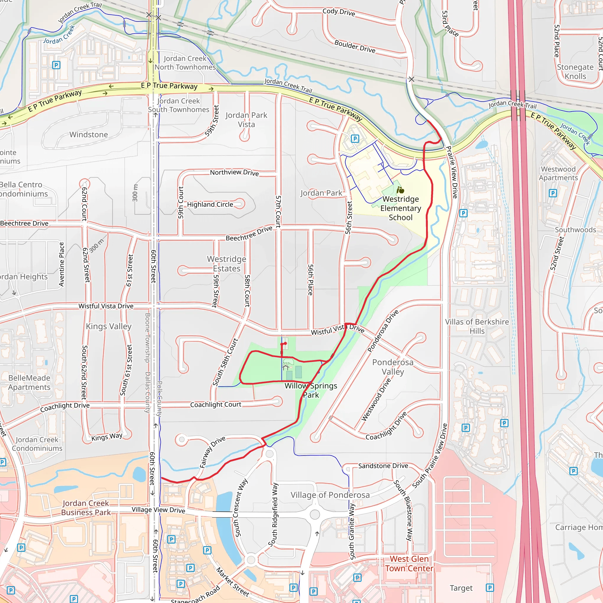 Willow Springs Park Walk mobile static map