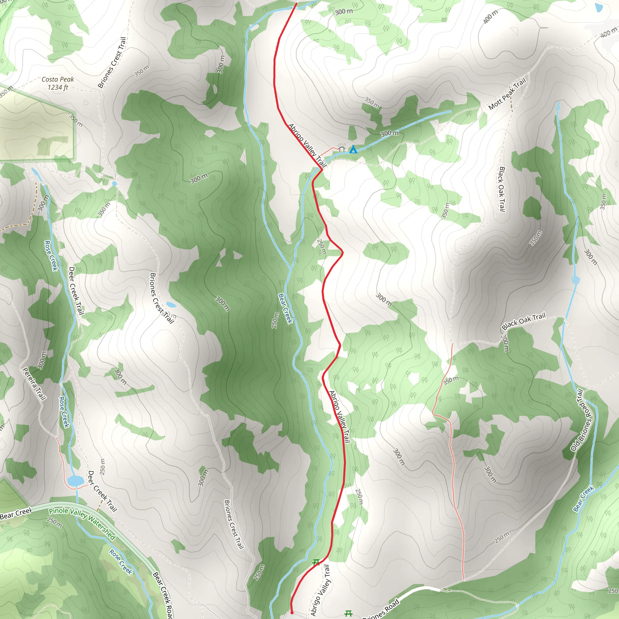 Abrigo Valley Trail mobile static map