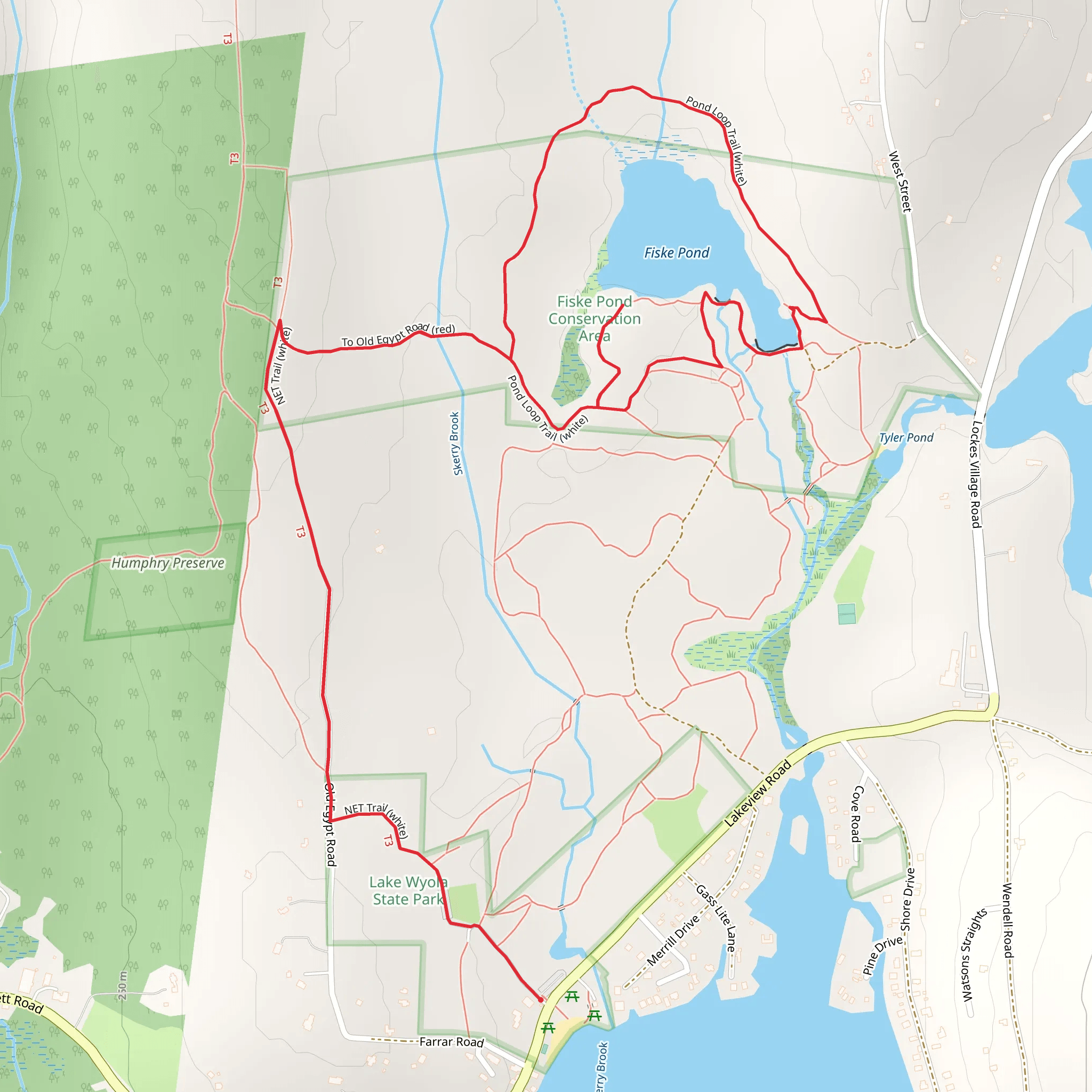 Fiske Pond from Wyola mobile static map