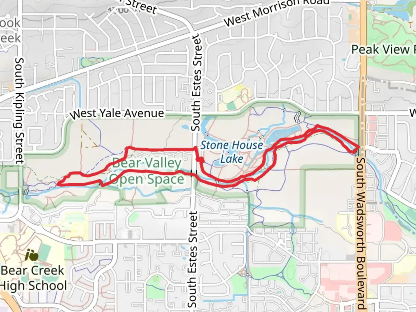 An image depicting the trail Greenbelt Trail, Stone House Trail and ADT Loop and its surrounding area.