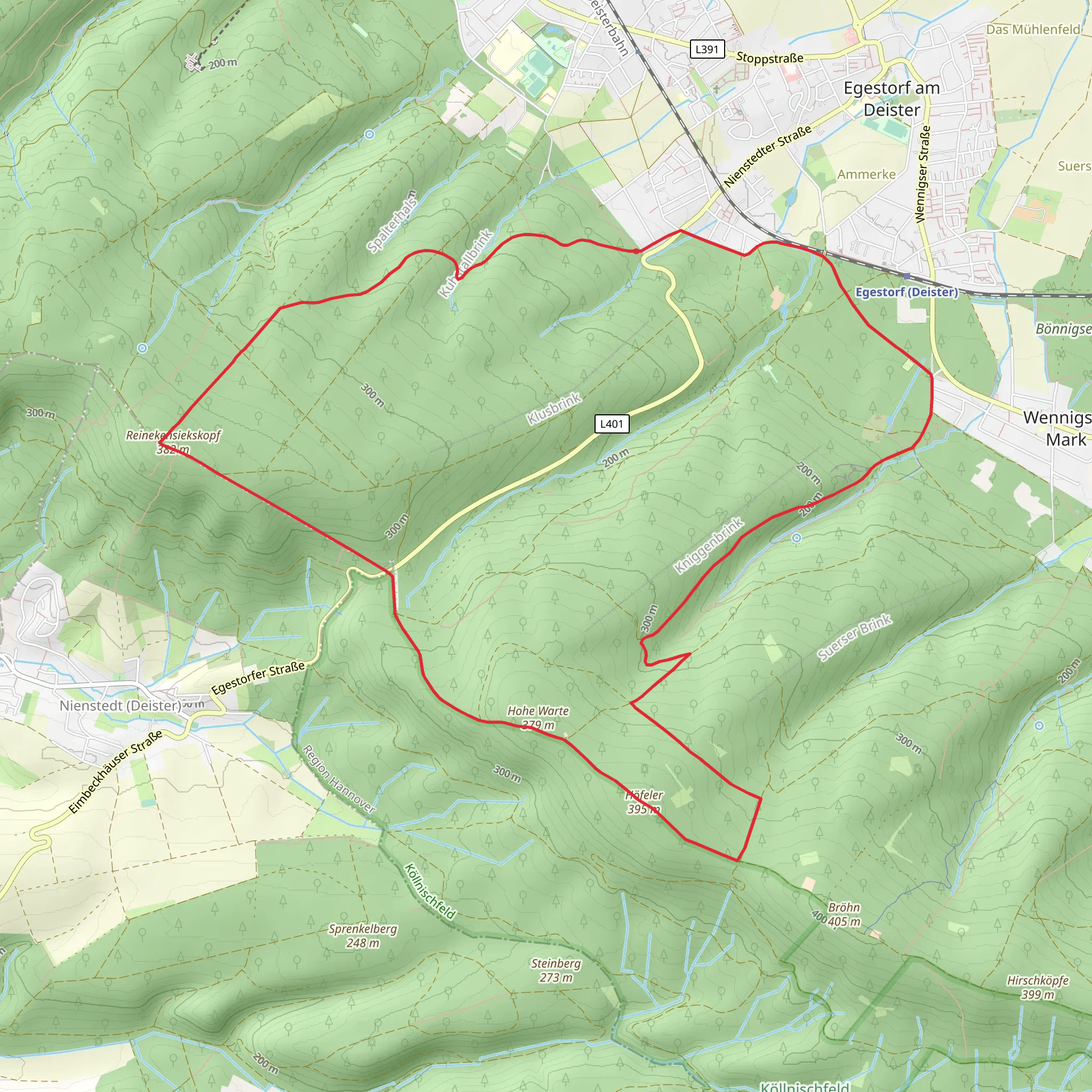 Hohe Warte Loop mobile static map