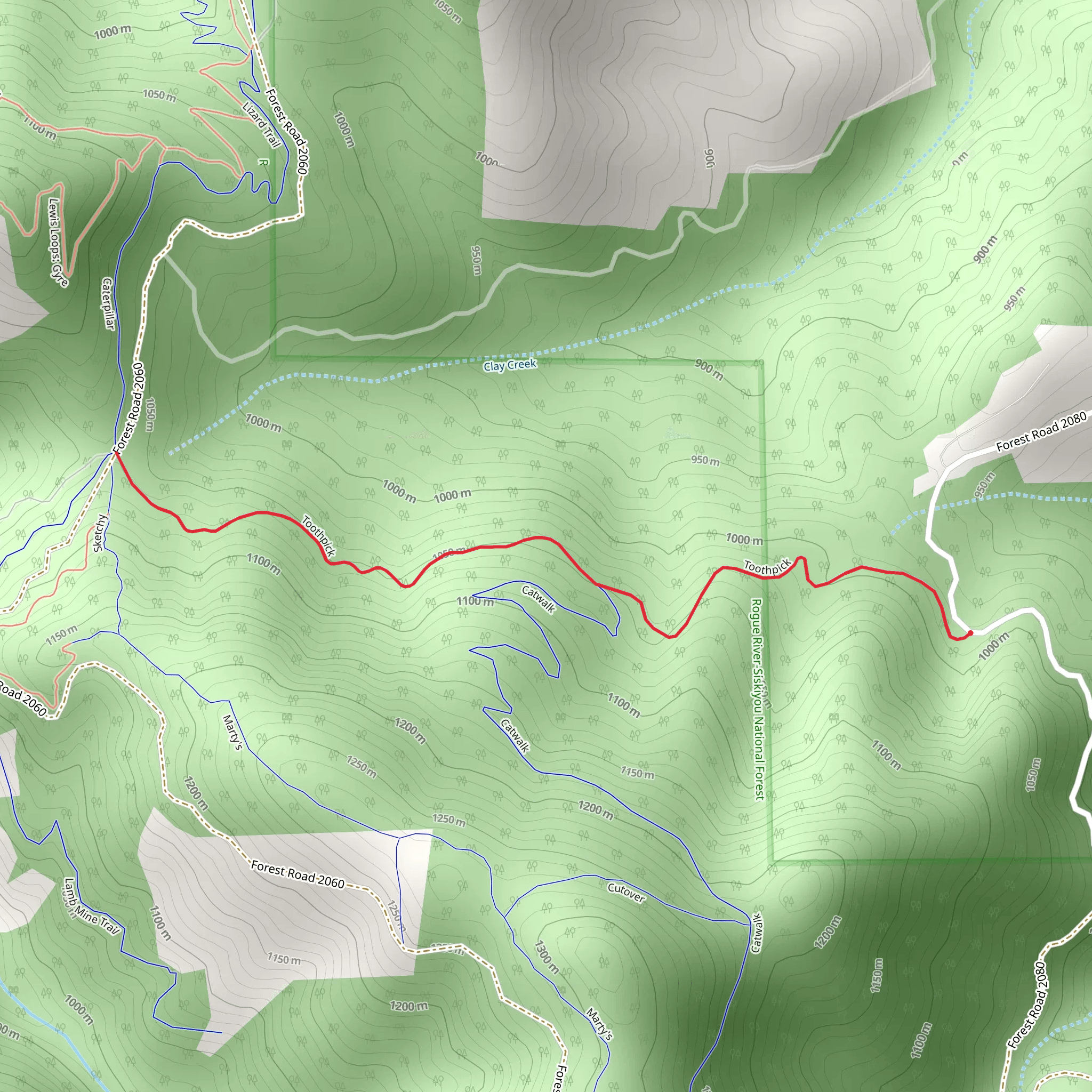 Lamb Saddle via Toothpick Trail mobile static map