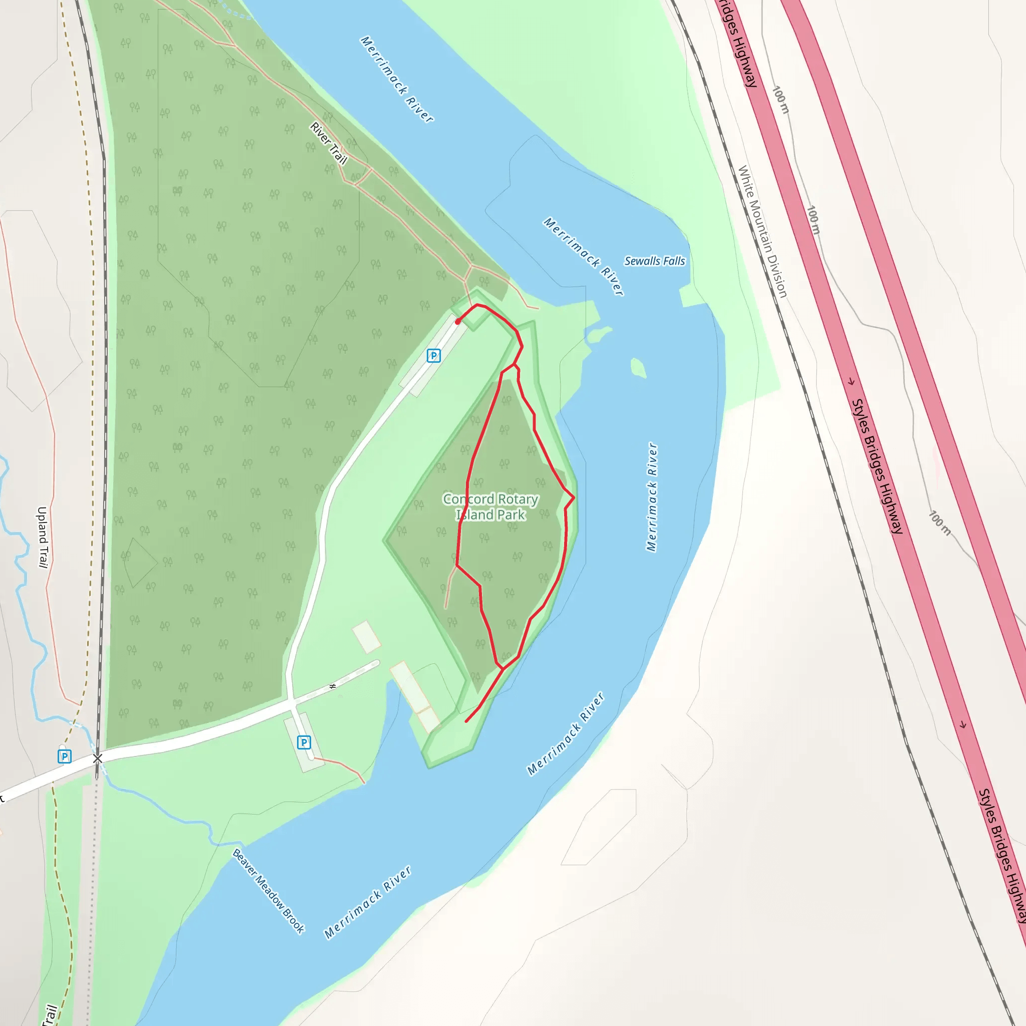 Walk along Merrimack River from Second Street mobile static map