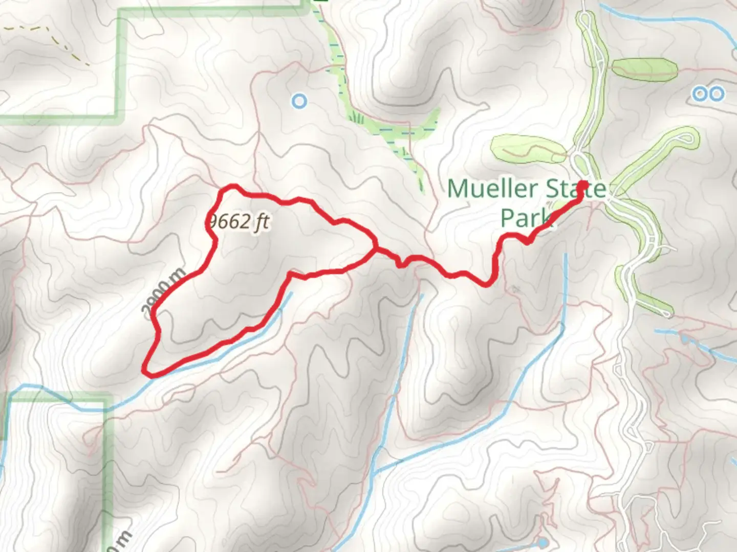 An image depicting the trail Osborn Homestead Loop and its surrounding area.