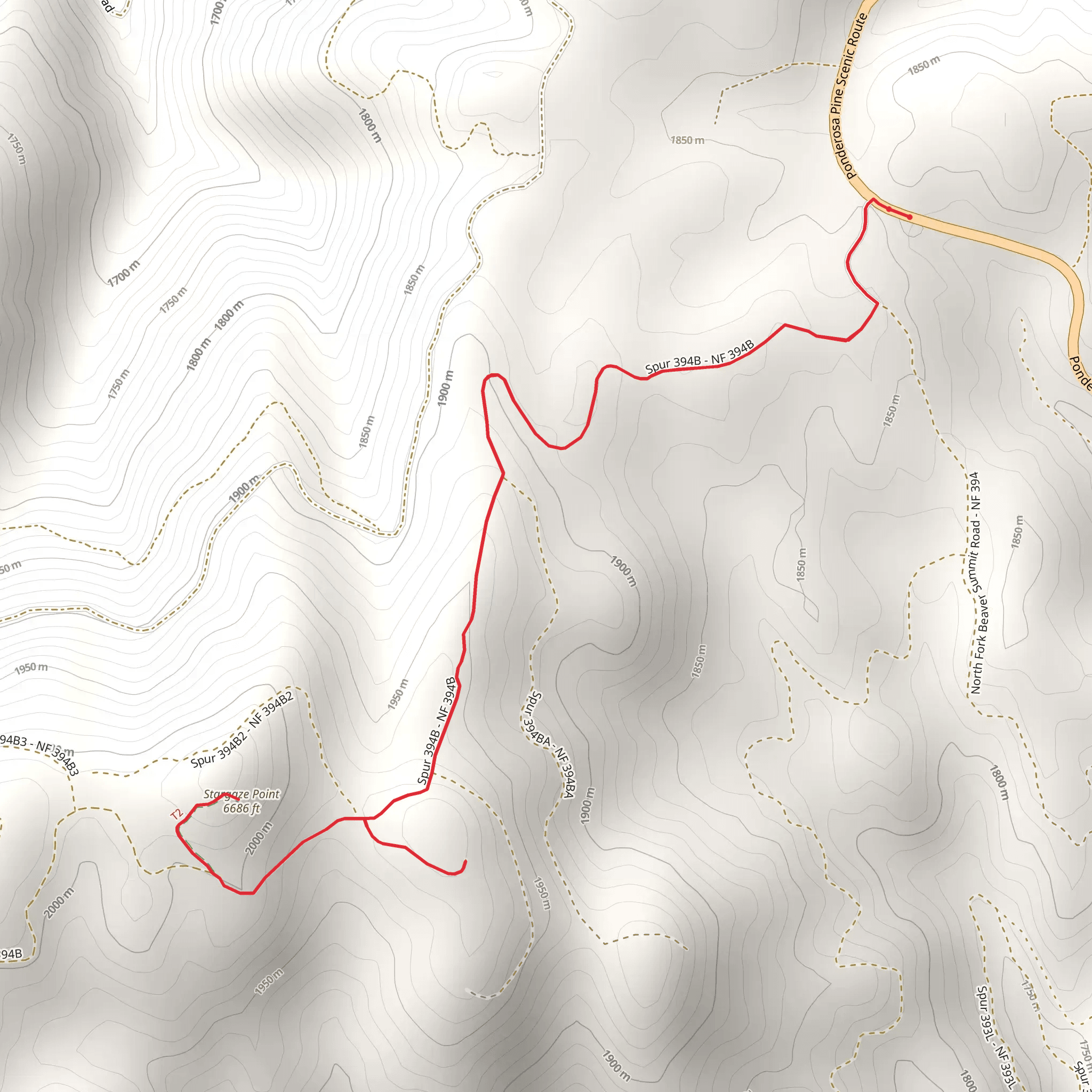 Stargaze Point Trail mobile static map