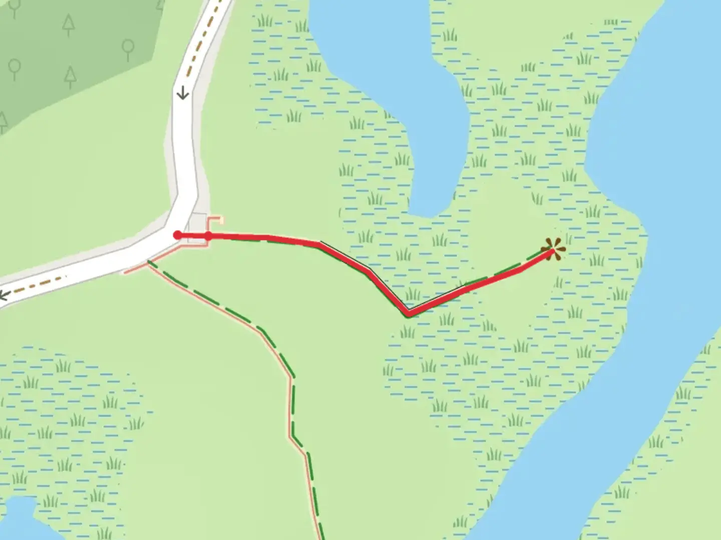 An image depicting the trail Blackhorse Lake Woodchip Trail and its surrounding area.