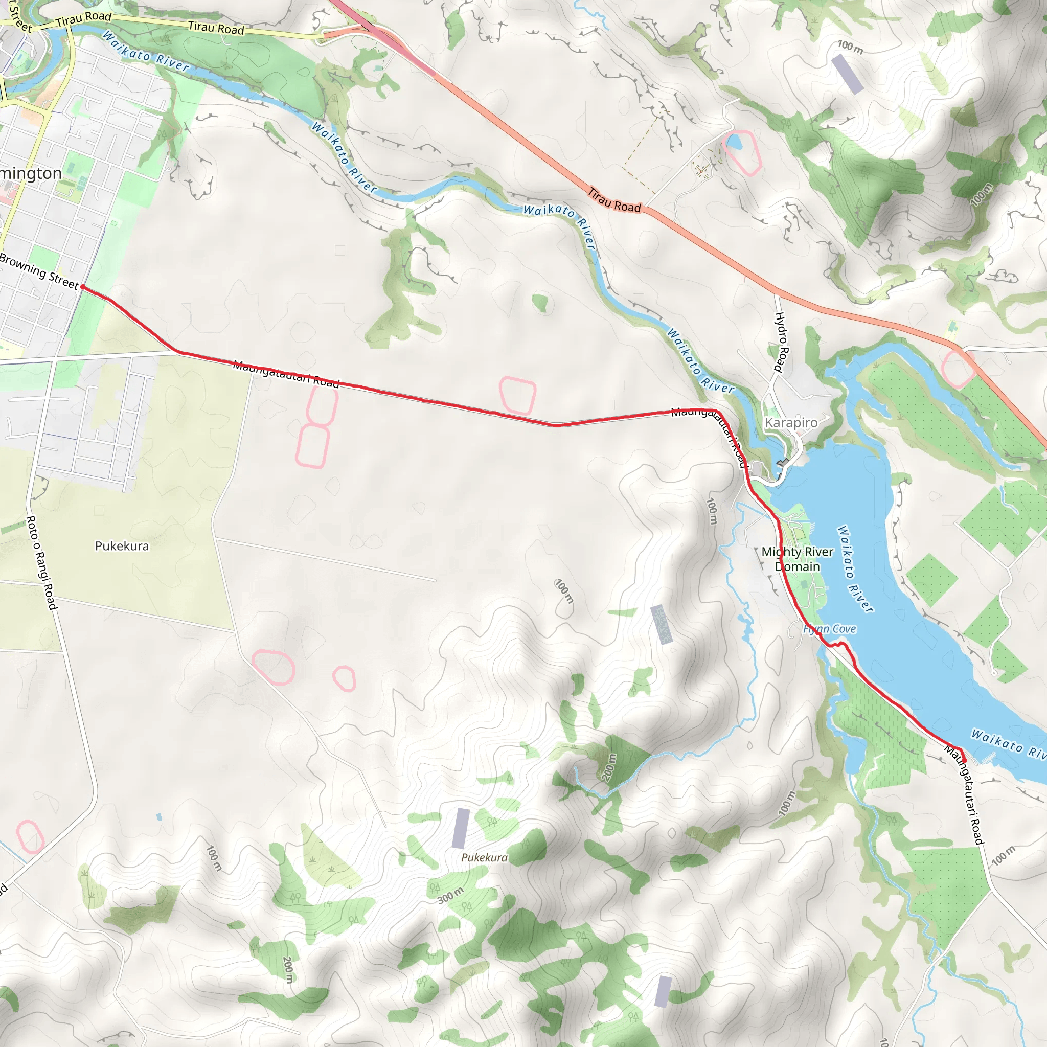 Cambridge to Karapiro Te Awa mobile static map
