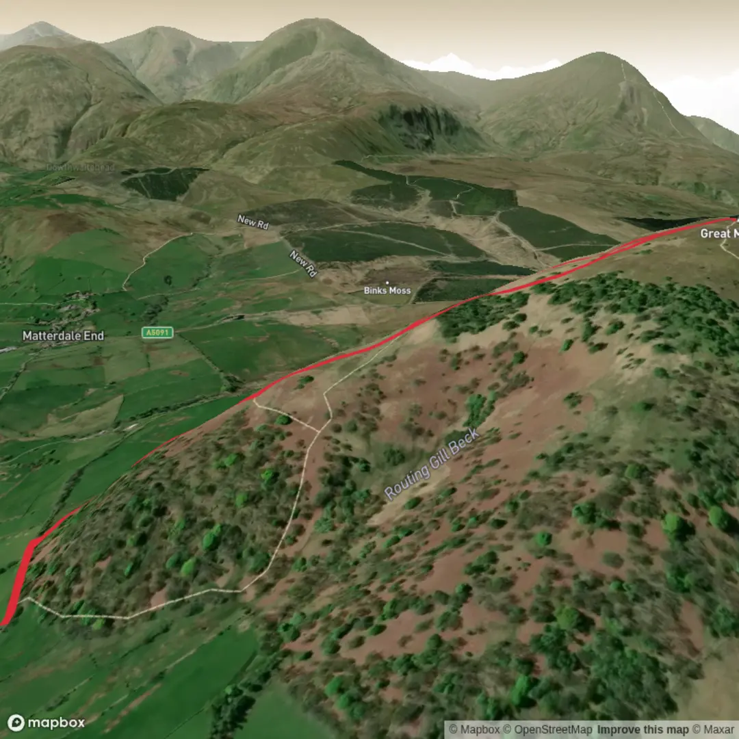 An image depicting the trail Great Mell Fell and its surrounding area.