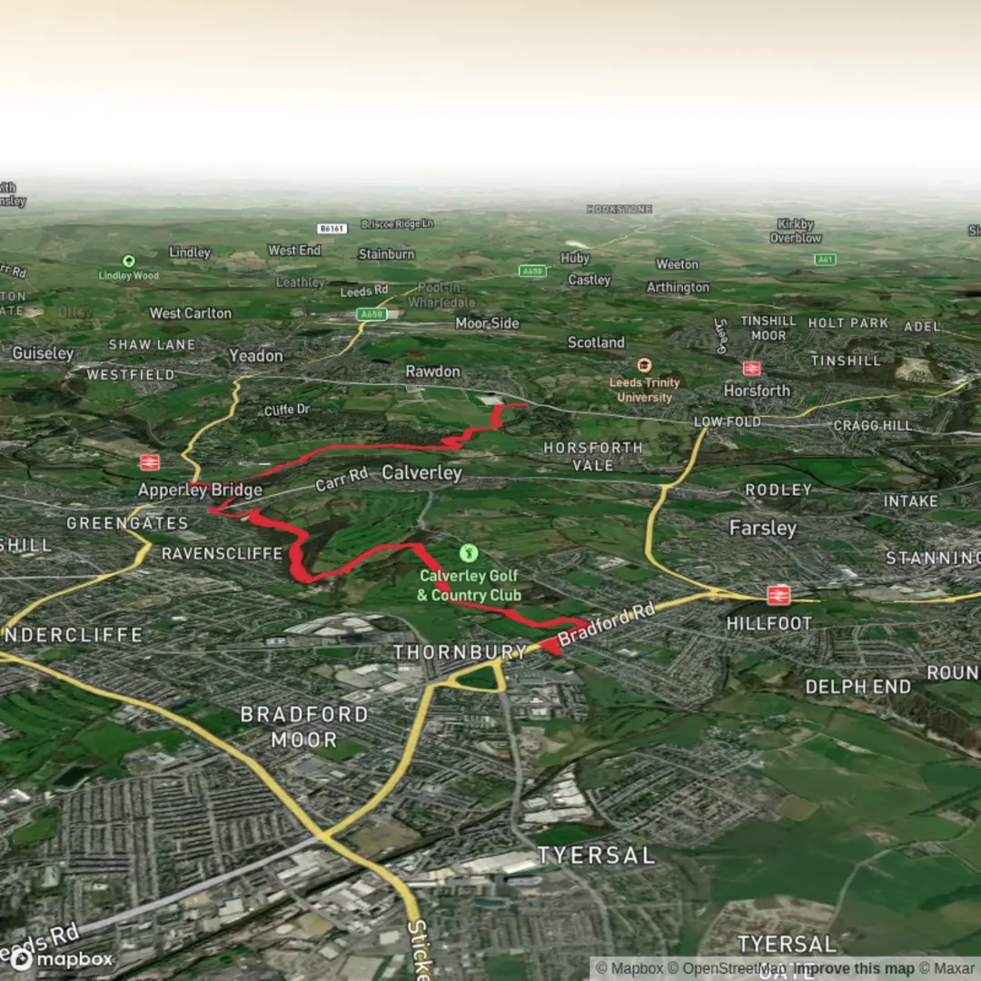 An image depicting the trail Leeds Country Way Day 9 and its surrounding area.