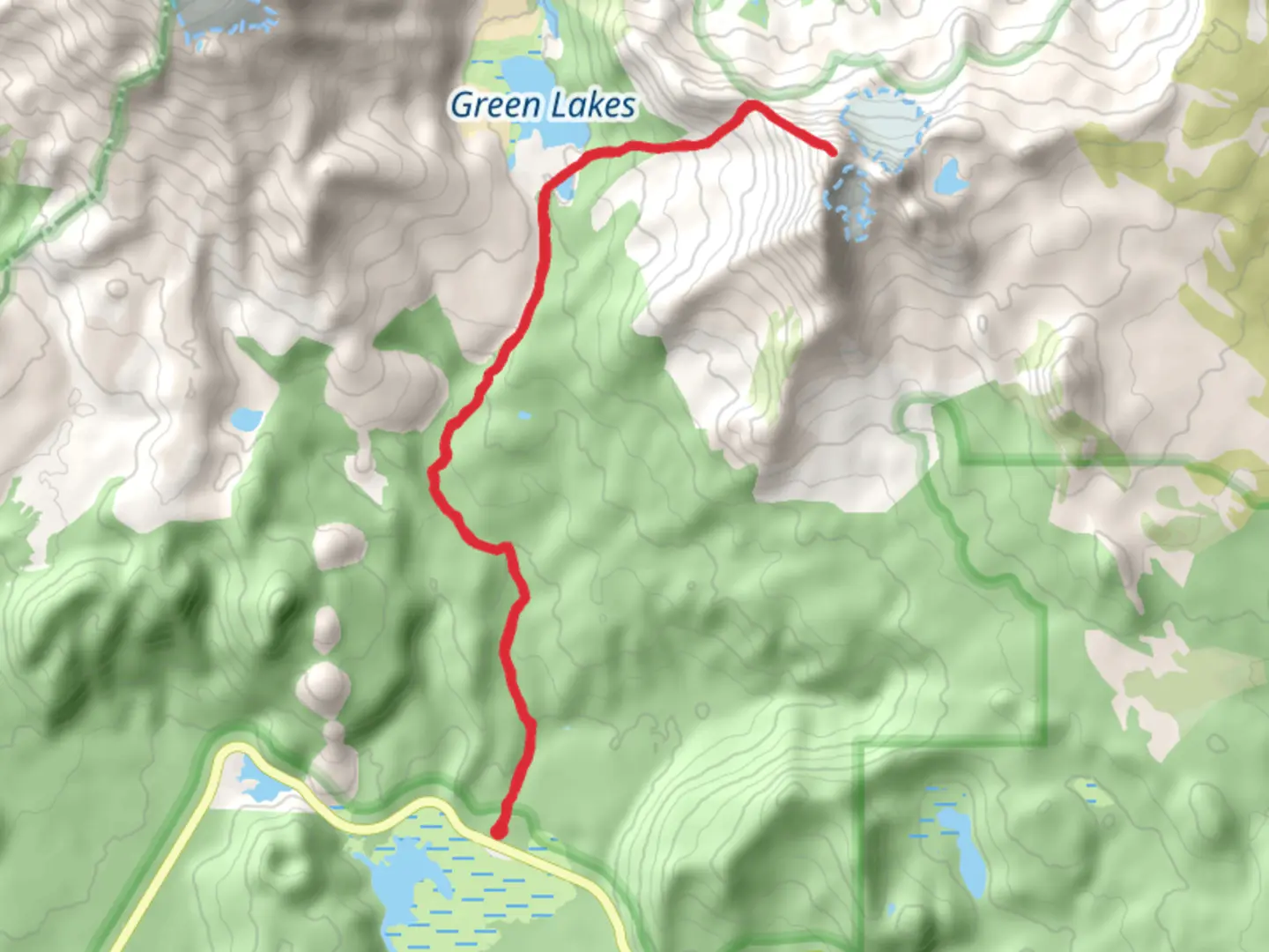 An image depicting the trail Broken Top via Broken Top NW Ridge Route and its surrounding area.