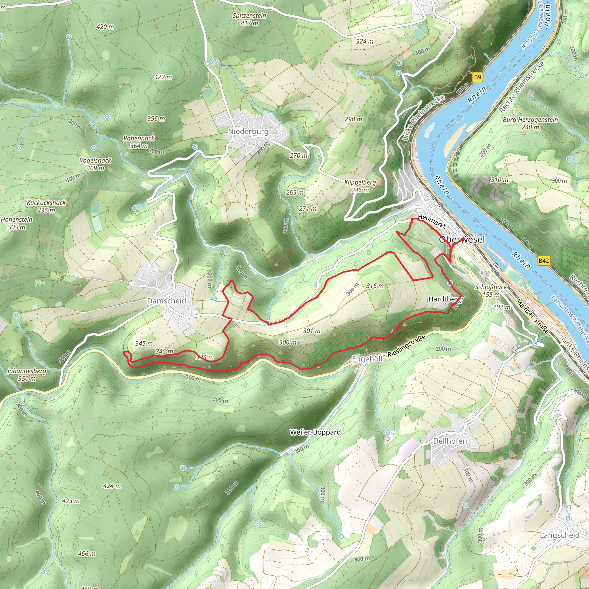 Guckshoell and Landsknechtsblick via Traumschleife mobile static map