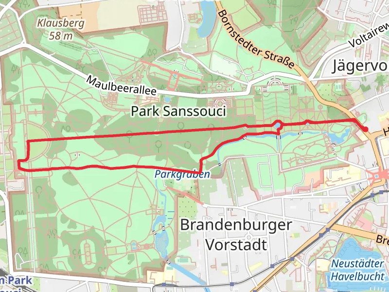 Schlosspark Sanssouci Short Loop via Große Fontäne and Hauptallee