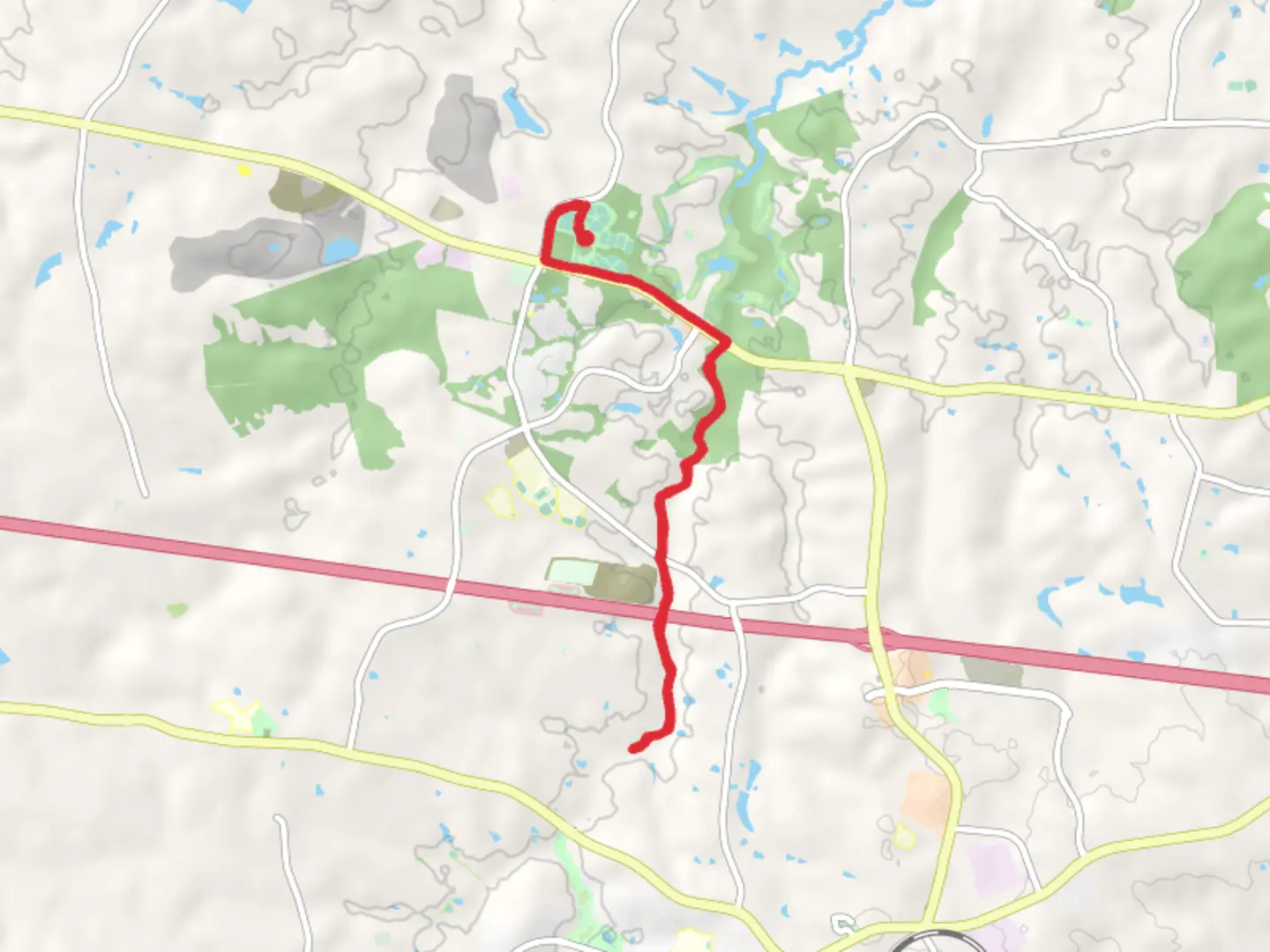 An image depicting the trail Euchee Creek Greenway Out and Back and its surrounding area.
