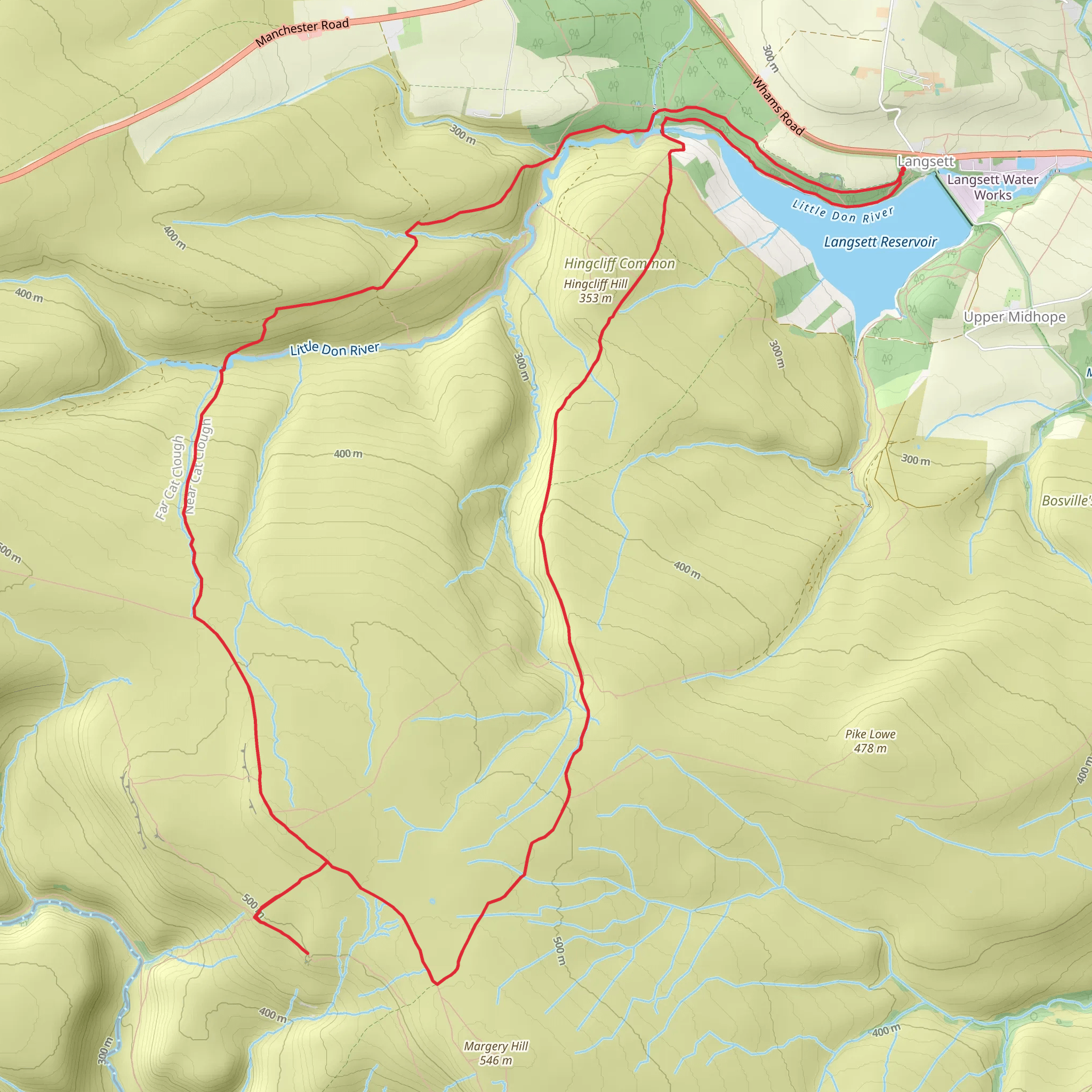 Langsett to Bullstones Loop mobile static map