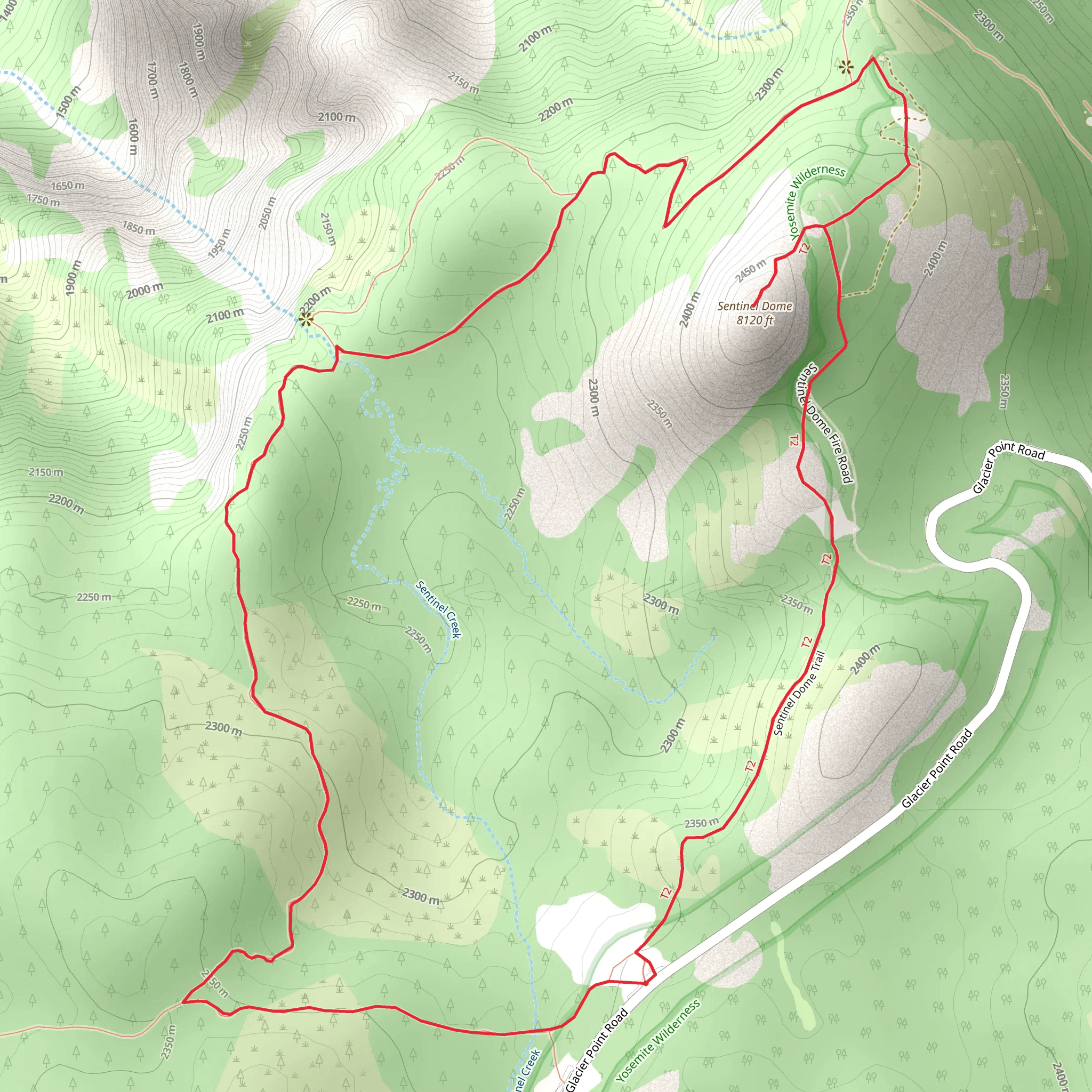 Sentinel Dome Loop Trail mobile static map