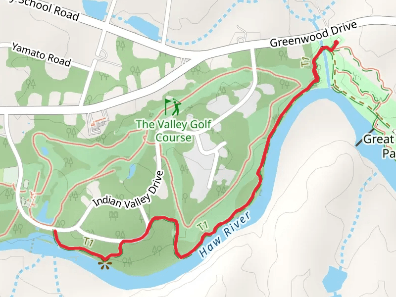 Haw River Trail from Great Bend Park