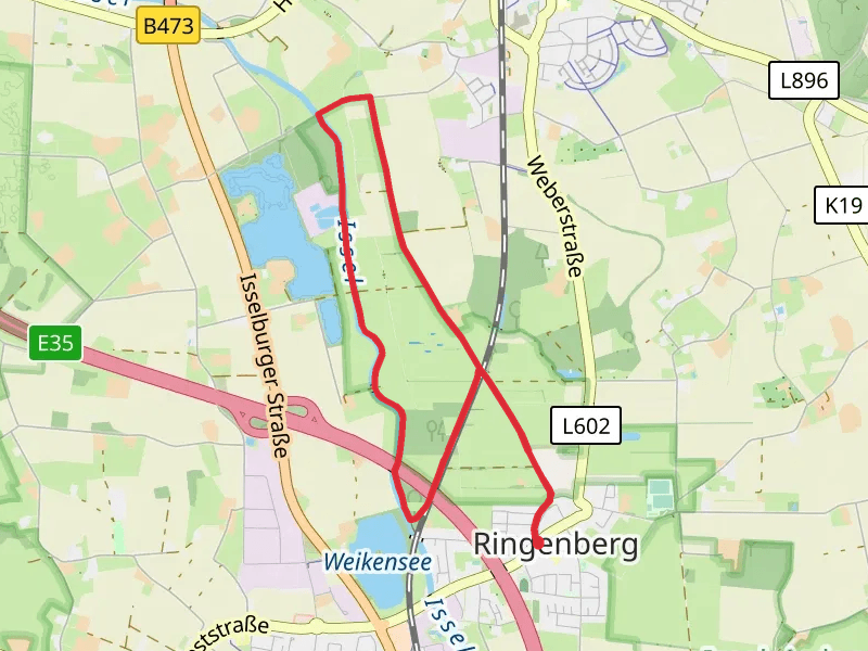 Issel via Ringenberg Rundweg and Bad Bentheim - Bislich