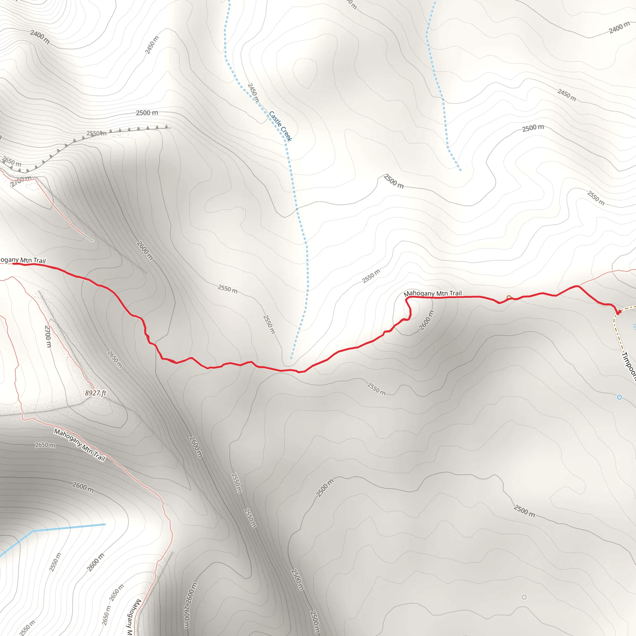 Mahogany Mountain Trail mobile static map