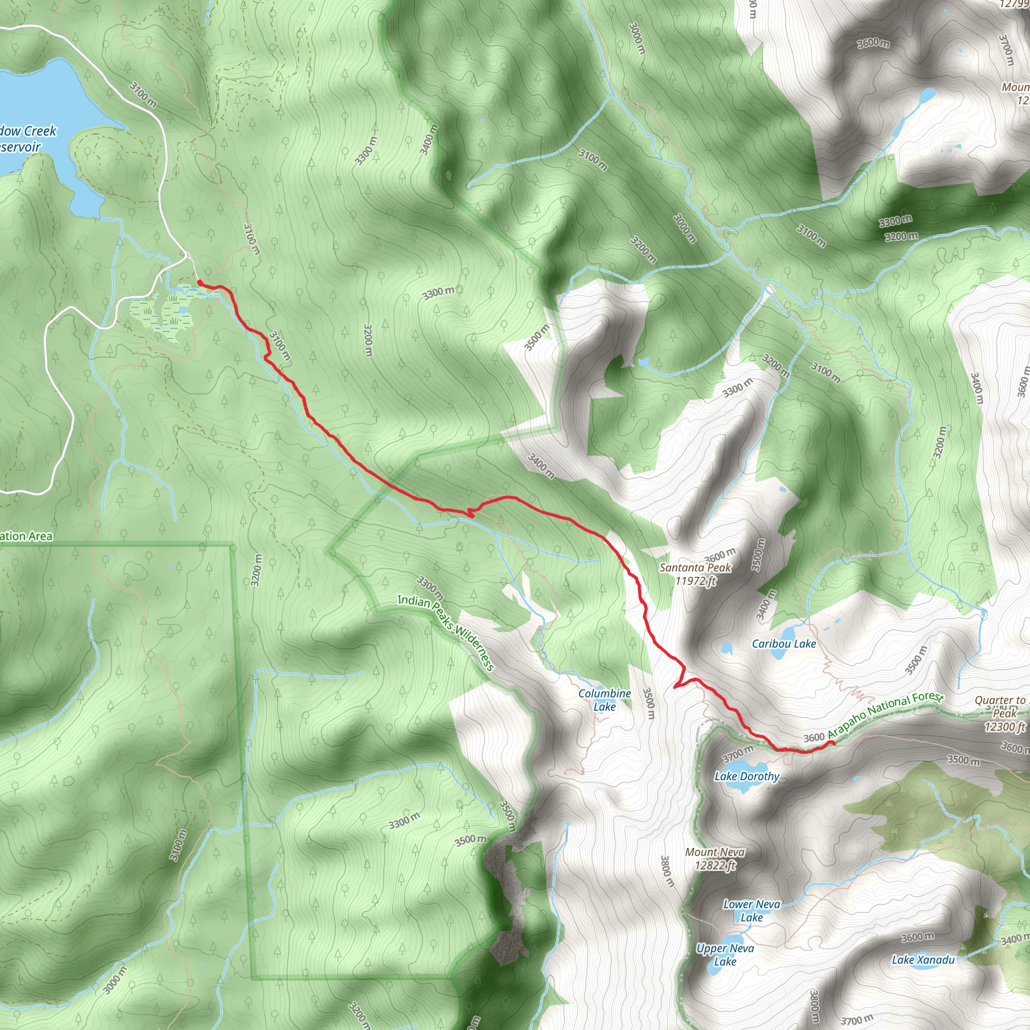Caribou Pass Trail mobile static map