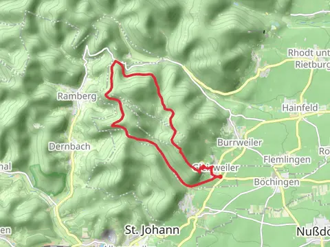 Neuscharfeneck Loop via Pfälzerwald Rot Weiber Balken