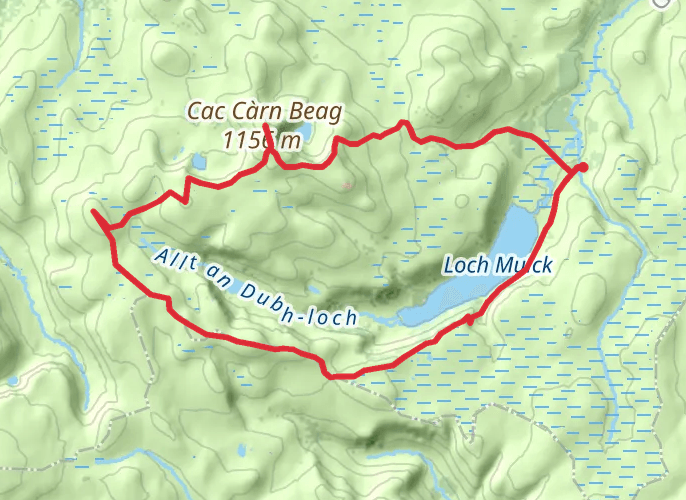 White Mounth Munros mobile static map
