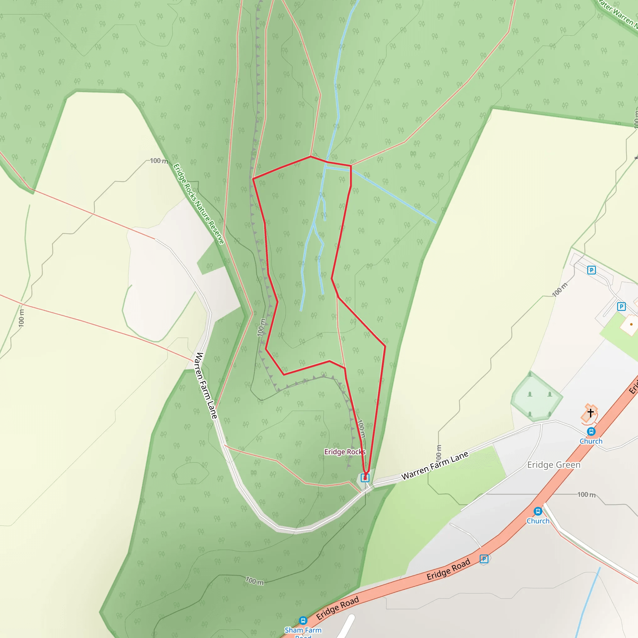 Eridge Rocks Loop mobile static map