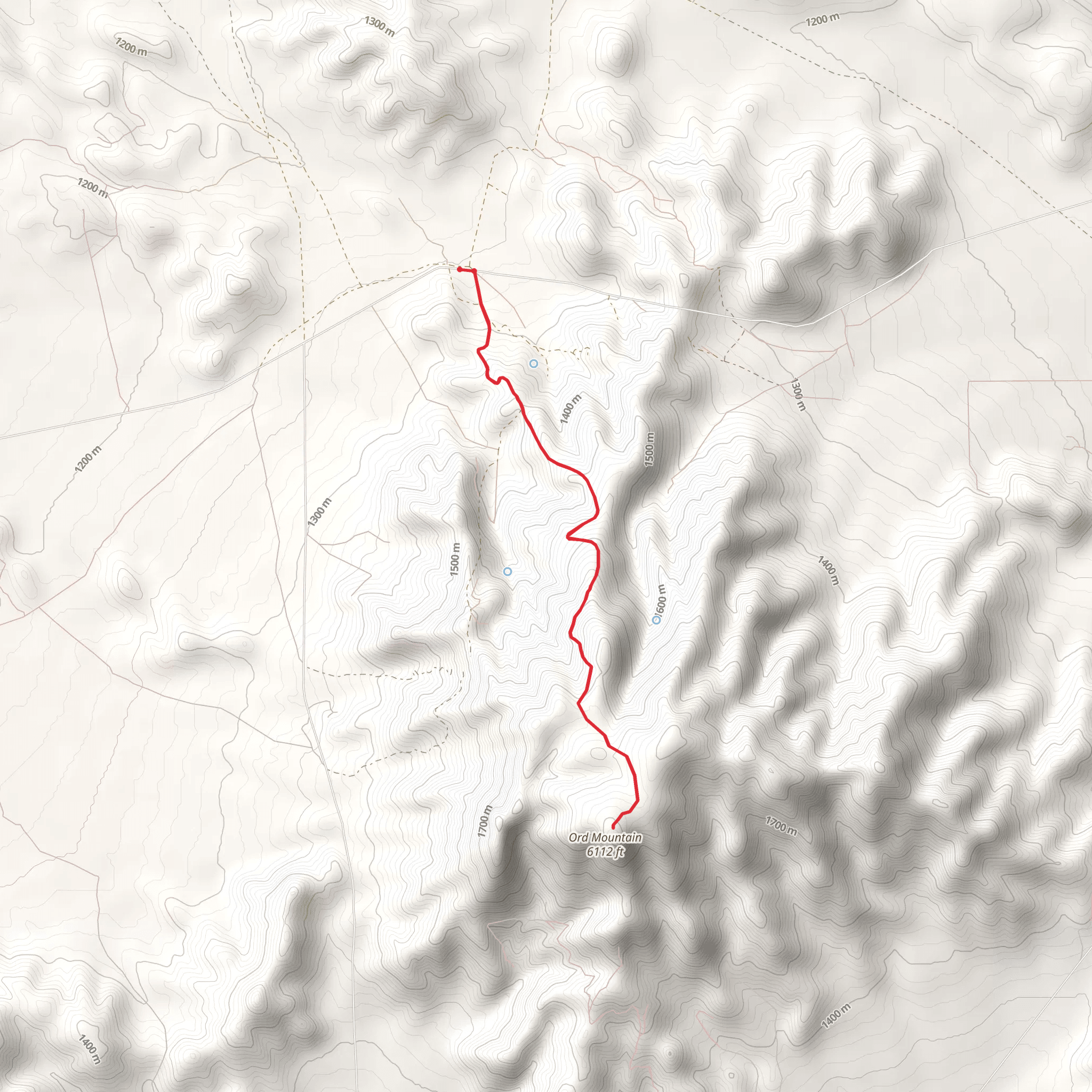 Ord Mountain Out and Back mobile static map