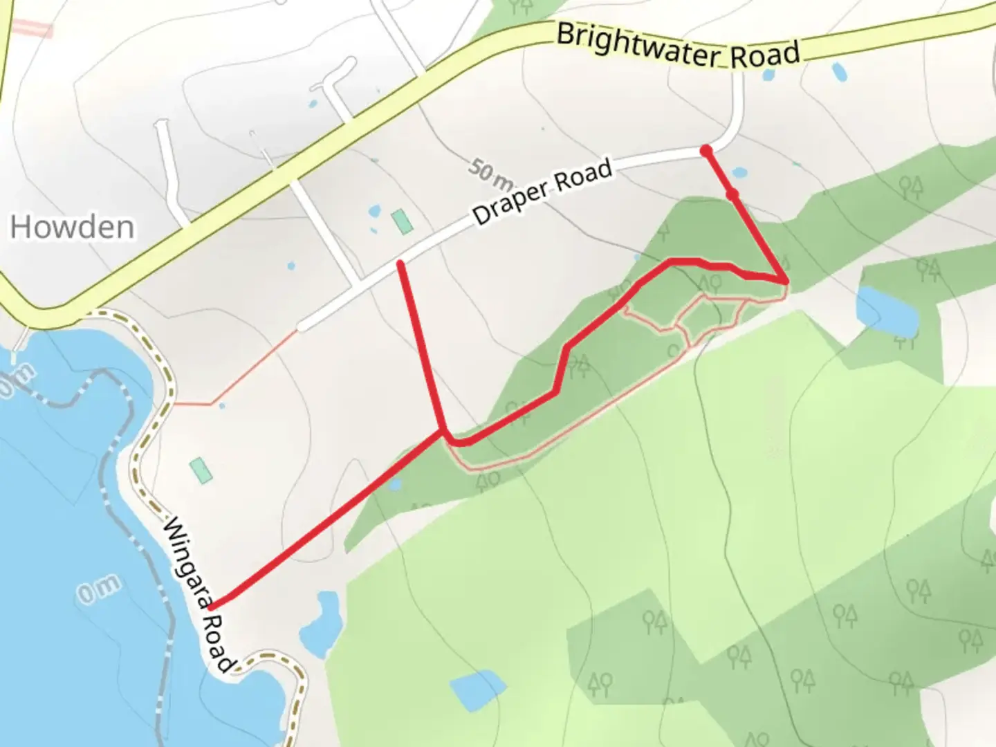 An image depicting the trail Wingara Gully Track and its surrounding area.