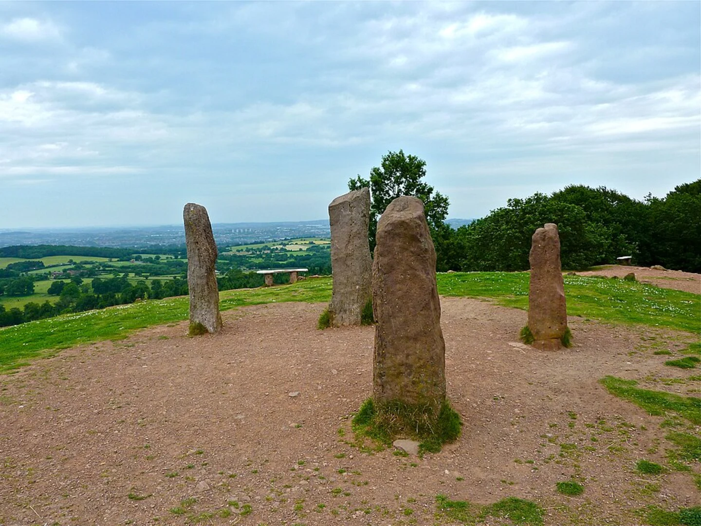 An image depicting the trail Clent Hill the Four Stones, Adams Hill, Deep Wood and Walton Hill via North Worcestershire Path and its surrounding area.