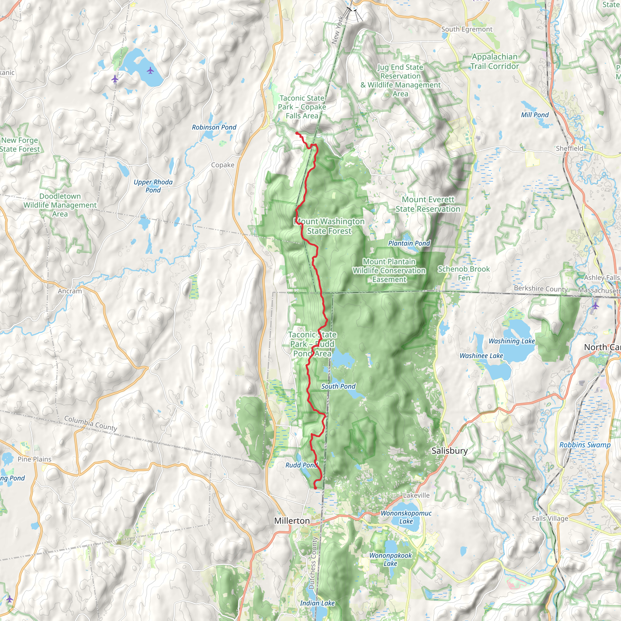 Cedar Brook to Iron Mine Pond Trail mobile static map