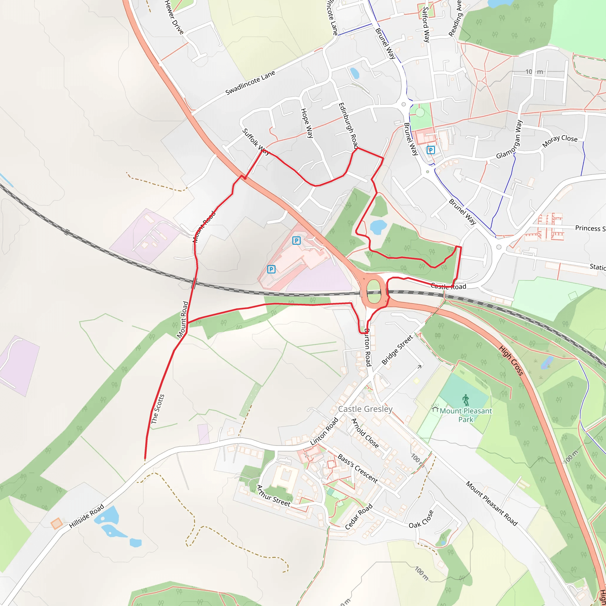 Castle Gresley Short Loop mobile static map
