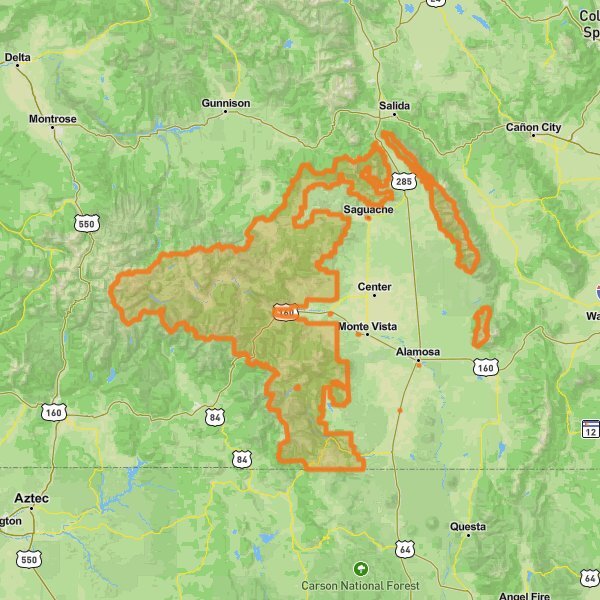 Rio Grande National Forest mobile static map