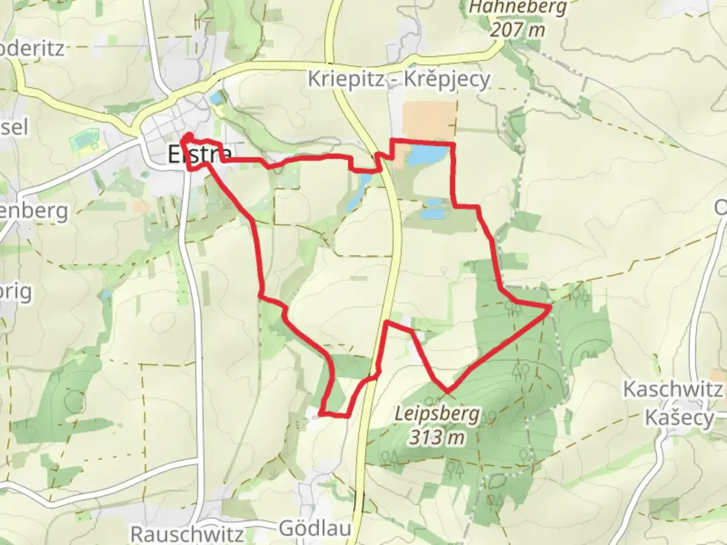 An image depicting the trail Niederteich via Schanzenweg and Weisse Mauer and its surrounding area.