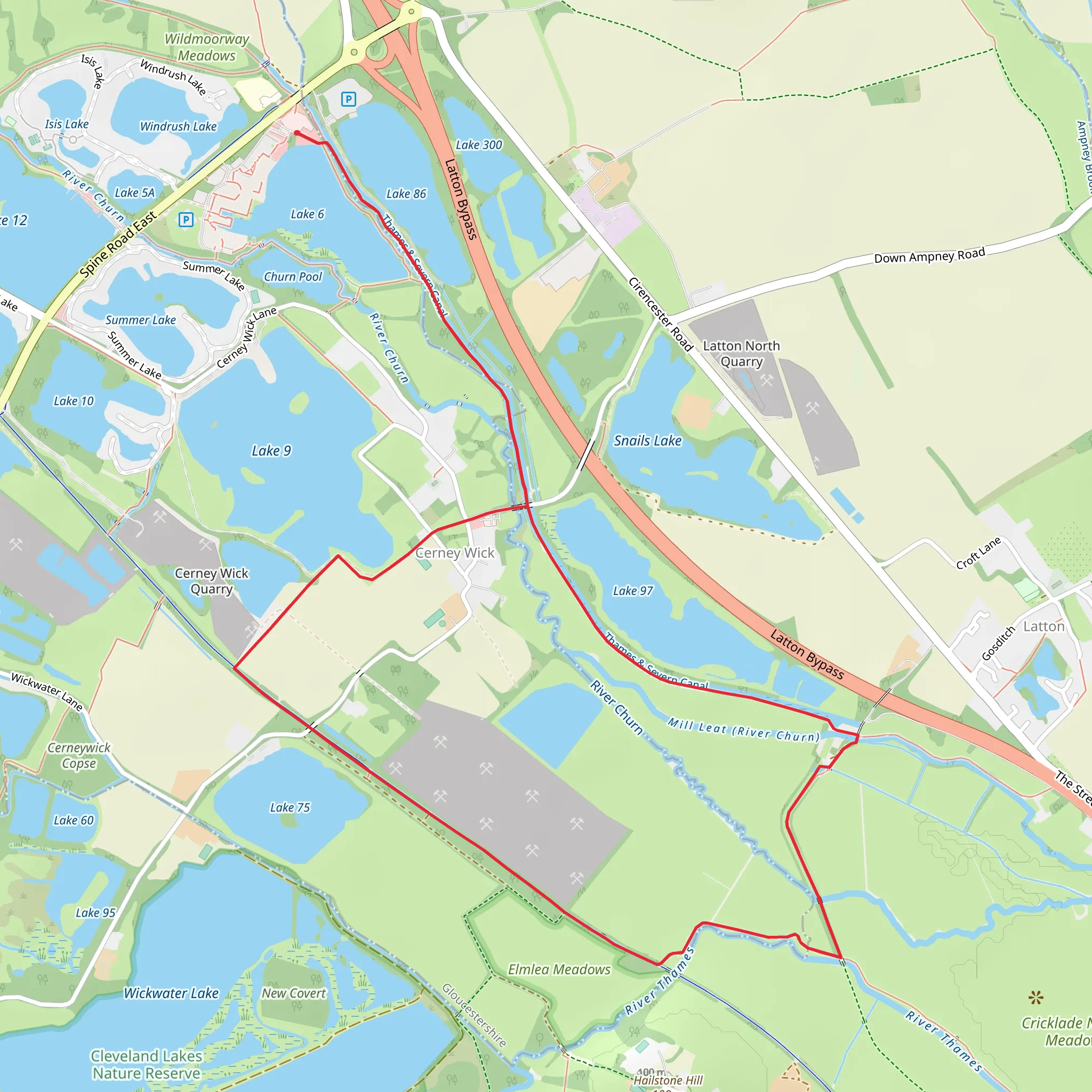 Cleveland Lakes Short Loop mobile static map