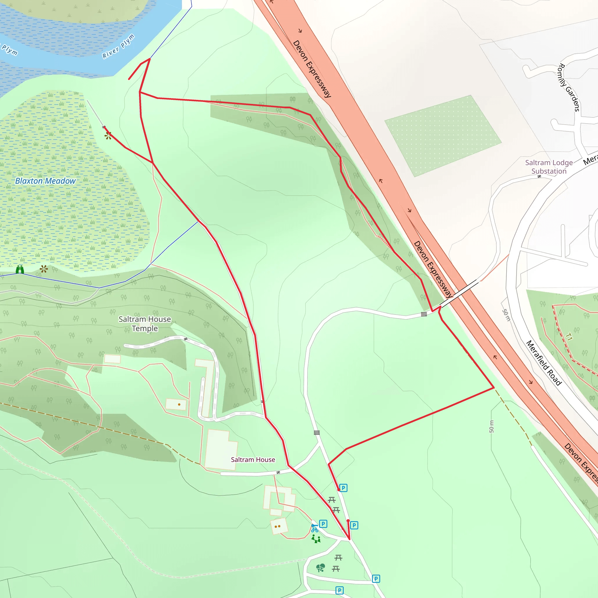 Saltram Boundary Walk mobile static map